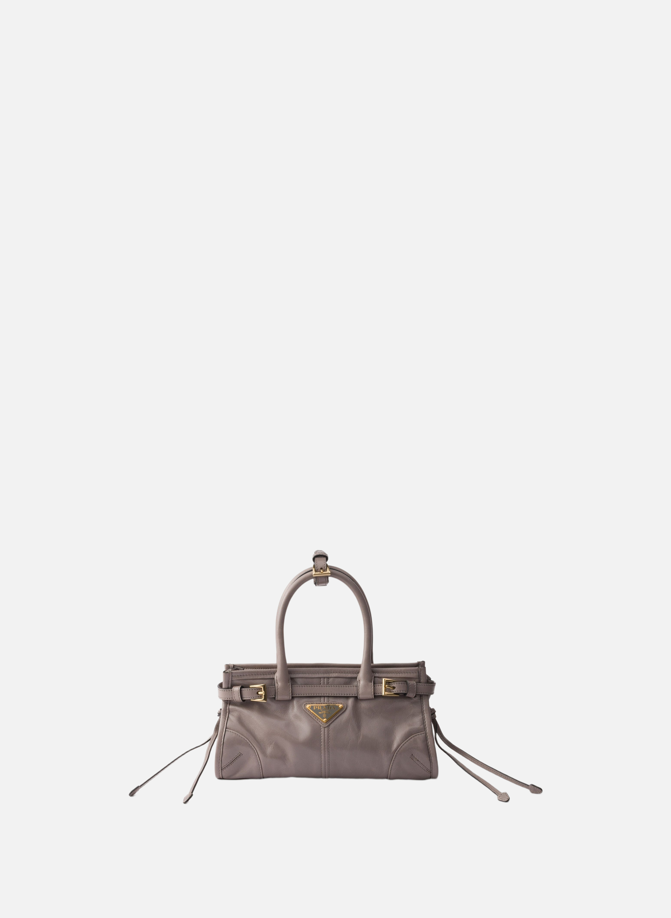 Mini sac à main prada bonnie en cuir PRADA Gris