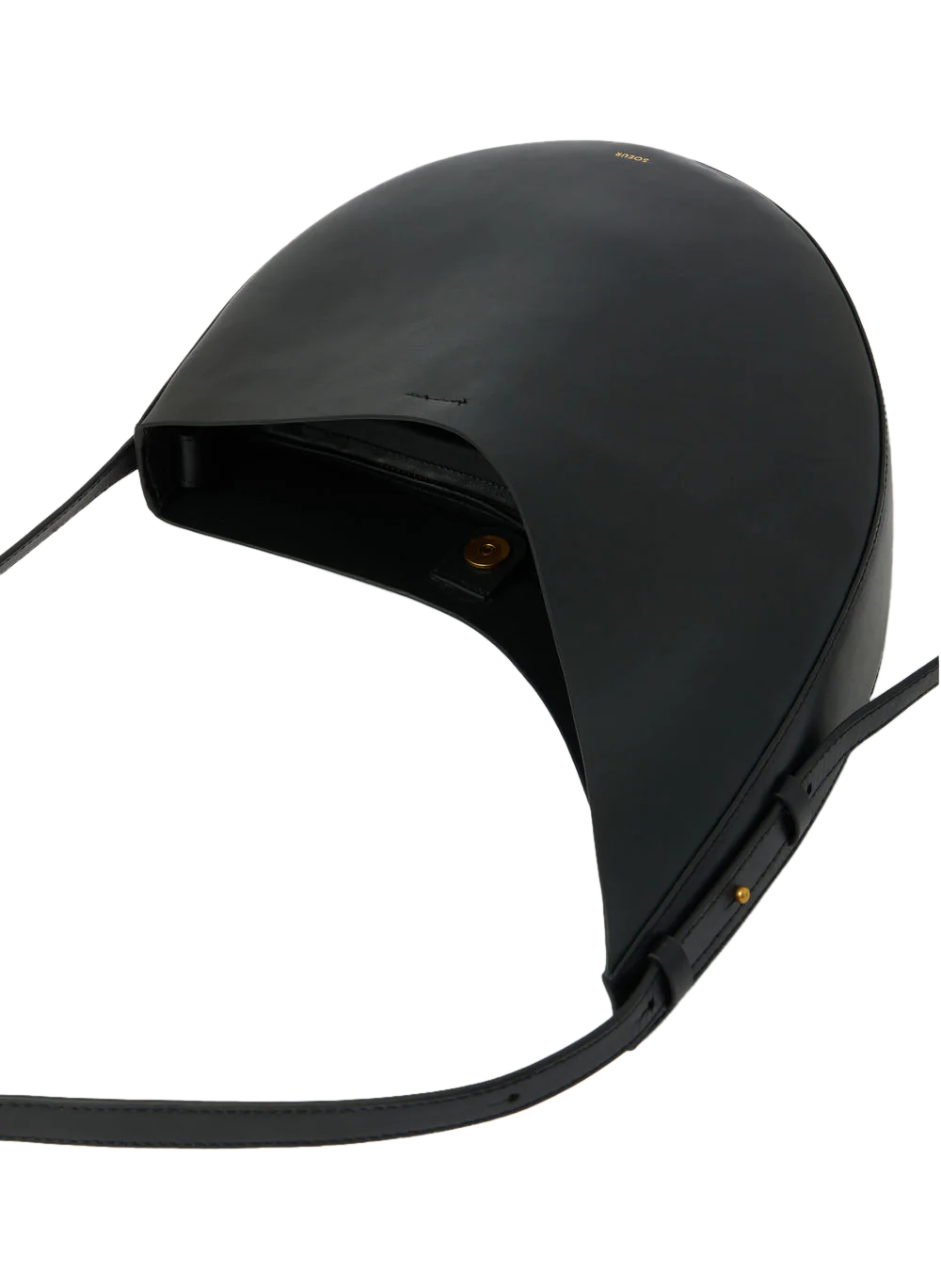 Sac bandoulière asymétrique en cuir lisse winona SOEUR Noir