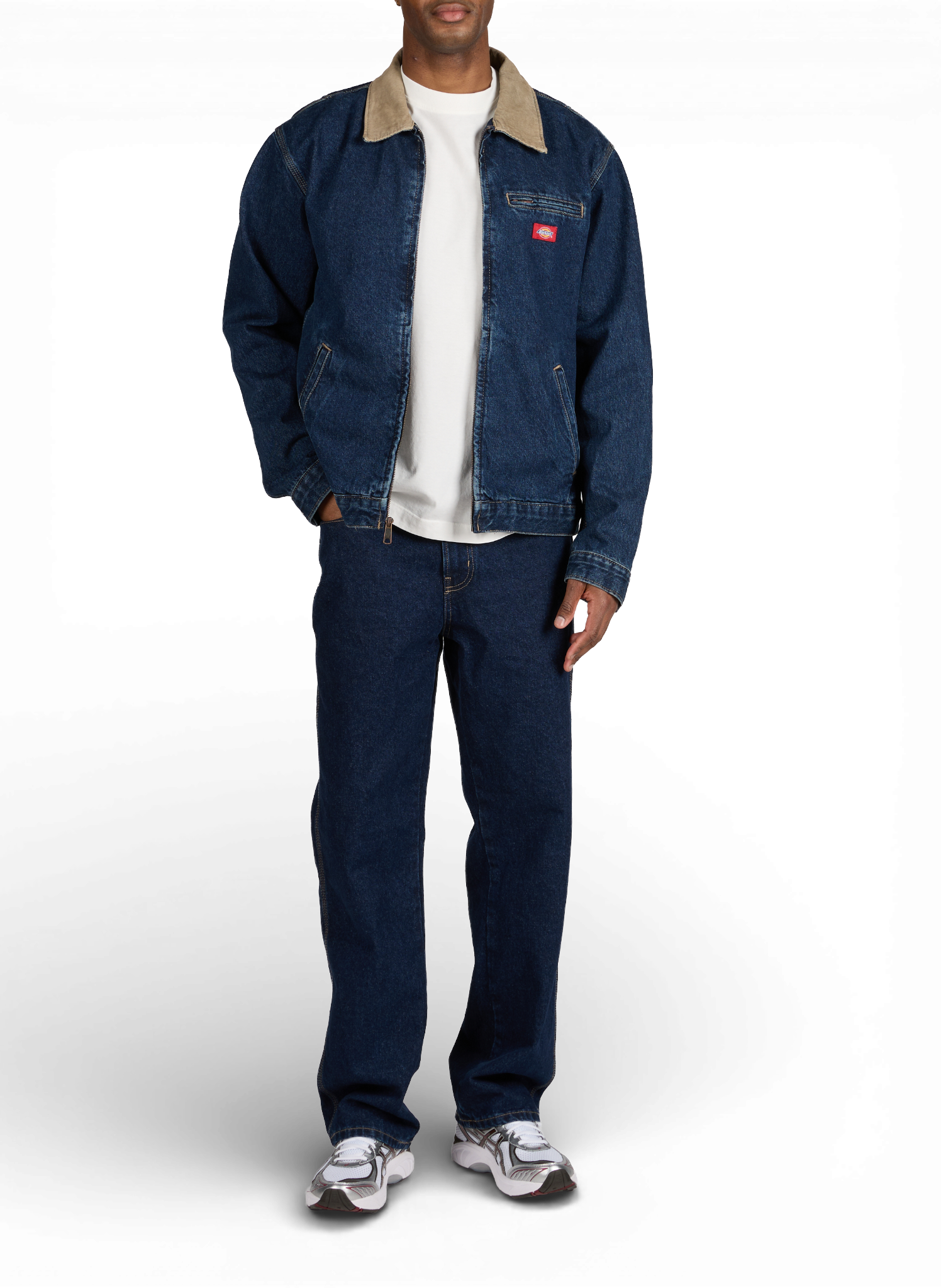 Jacket denim with classic contrasting collar in cotton DICKIES Blue