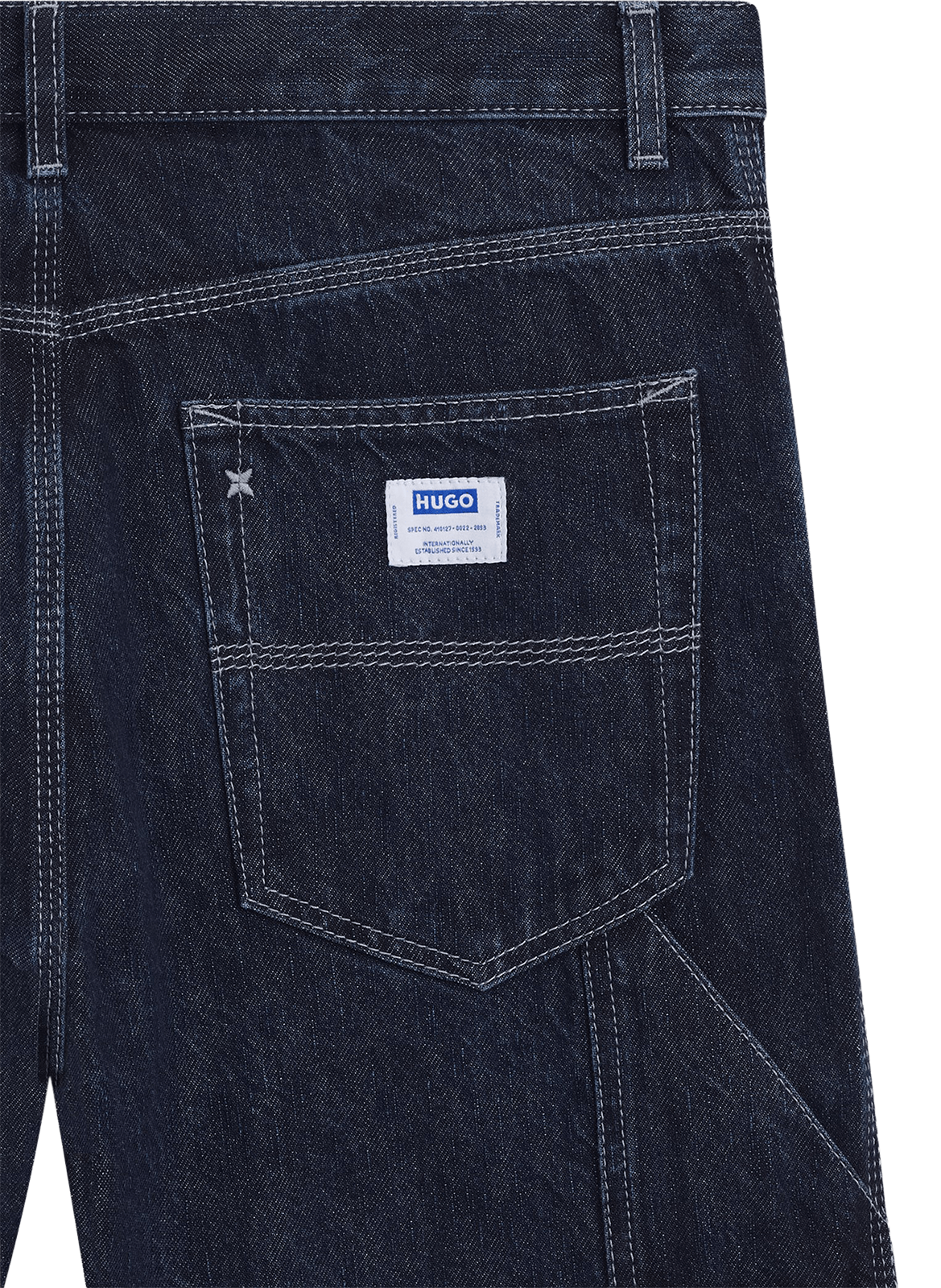 Straight cotton jeans HUGO BLUE Blue