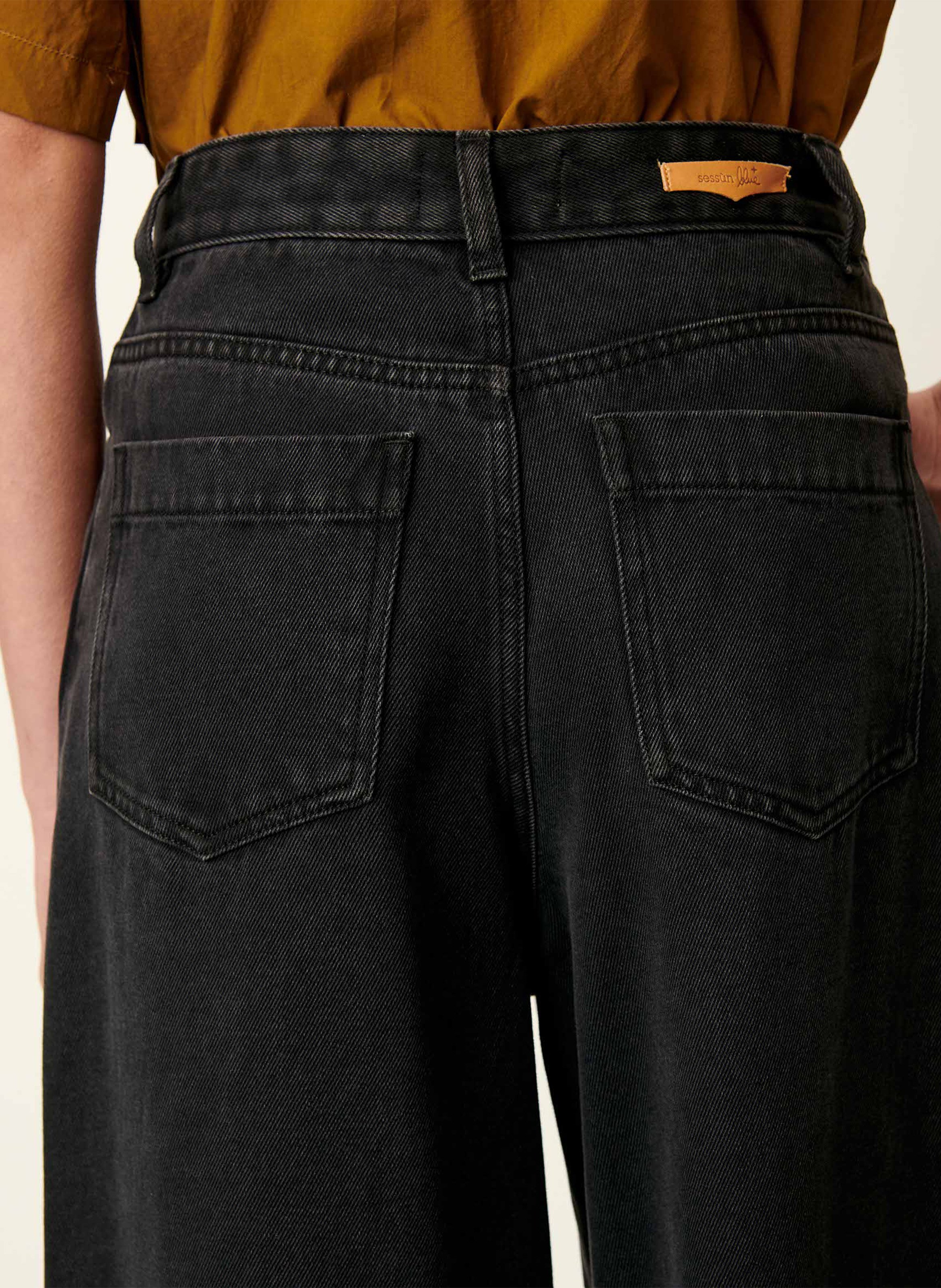 Jean ample taille haute en denim dalt SESSUN Noir