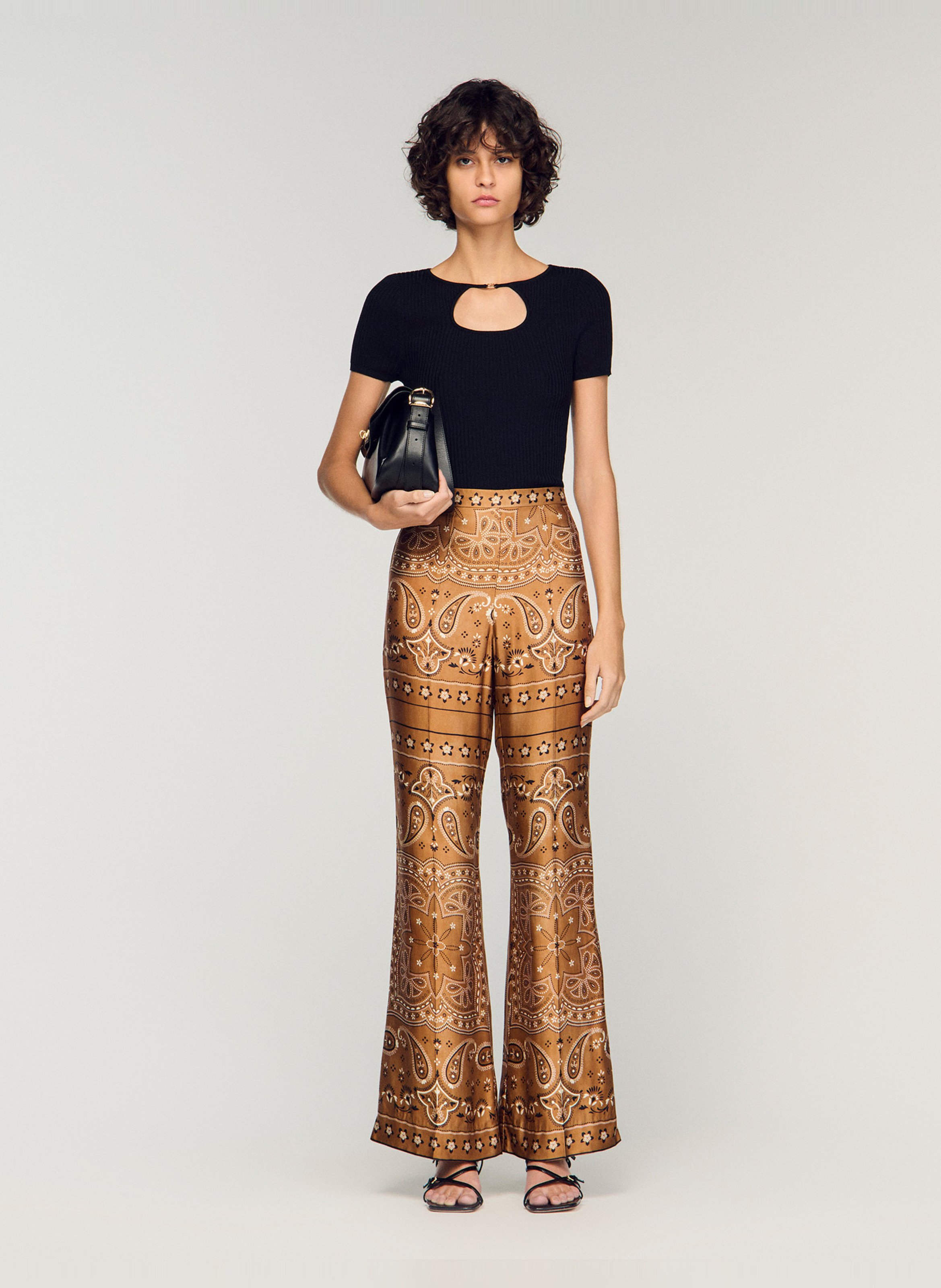 Top ajusté manches courtes SANDRO Noir