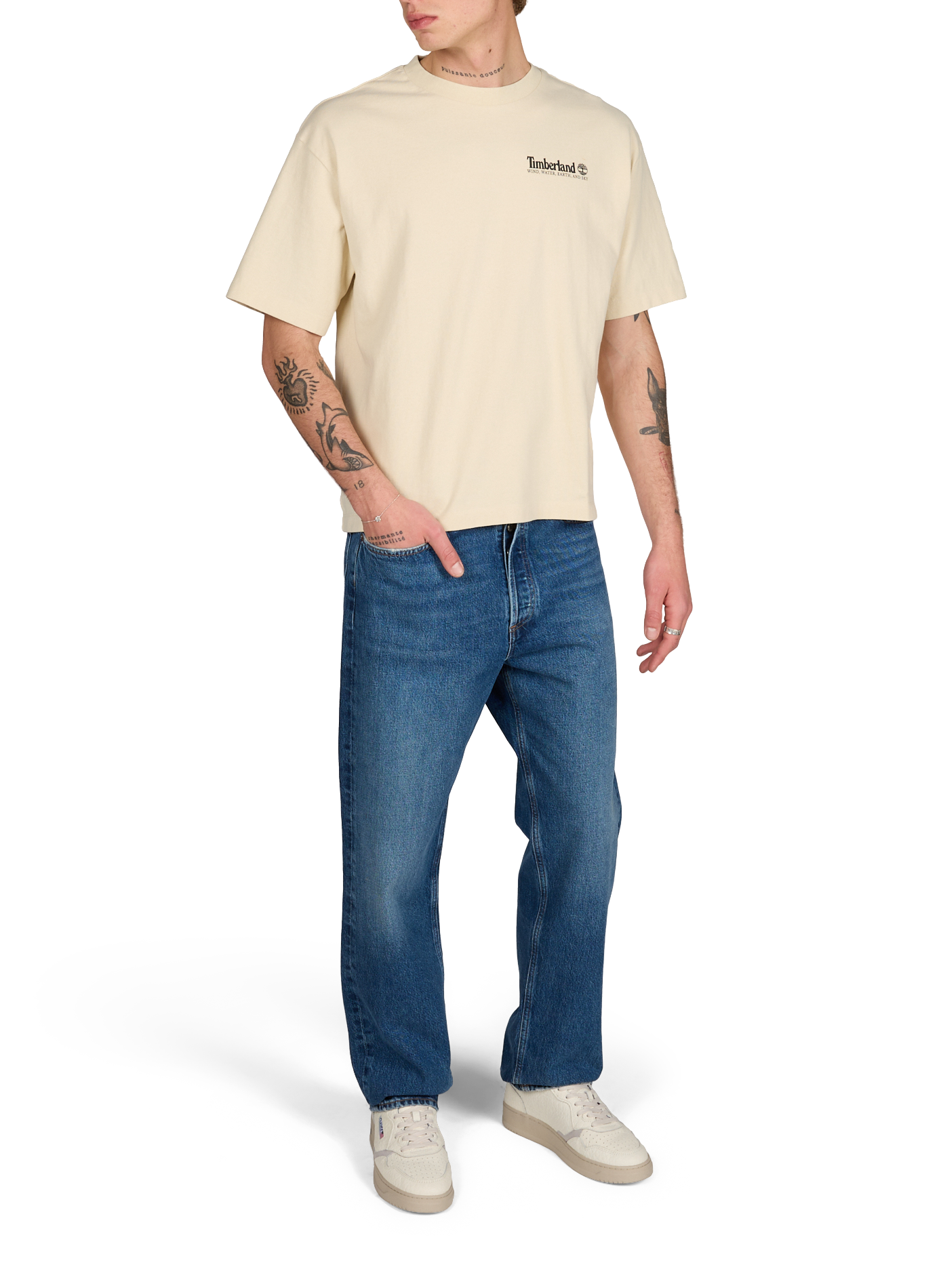 Printed cotton T-shirt TIMBERLAND Beige