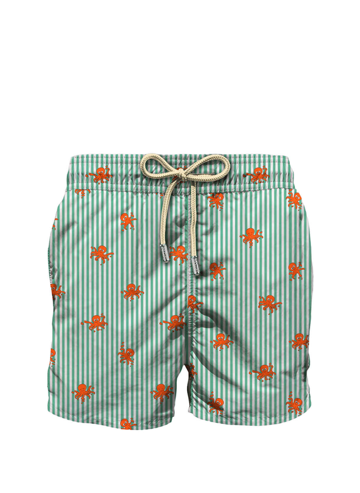 Stretch swim shorts with floral print MC2 SAINT BARTH Green