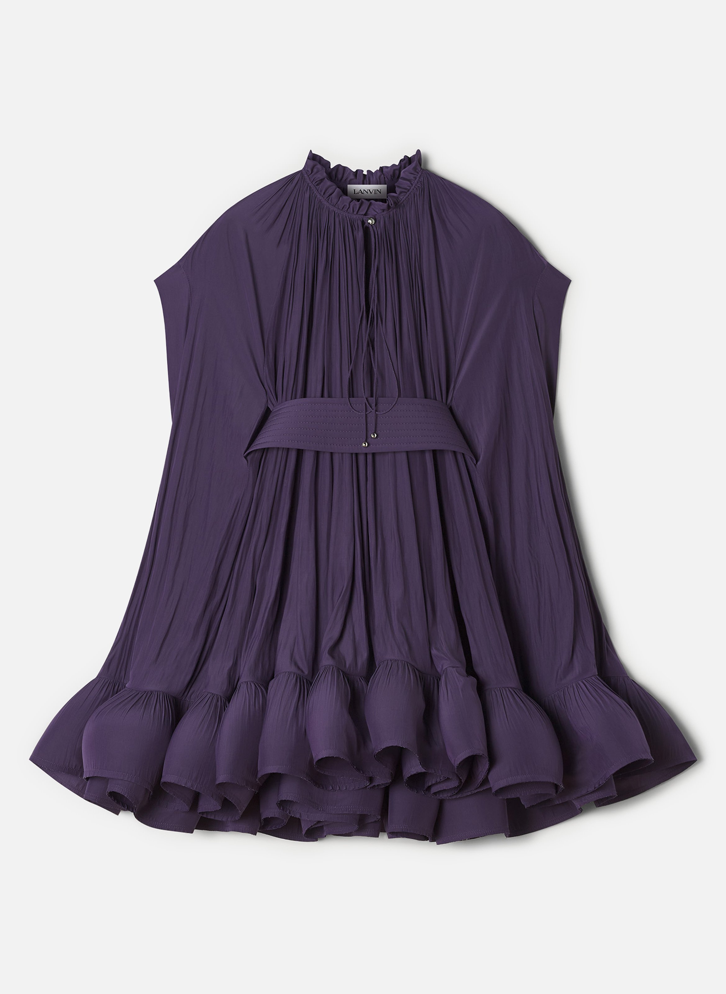 Robe courte en charmeuse LANVIN Violet