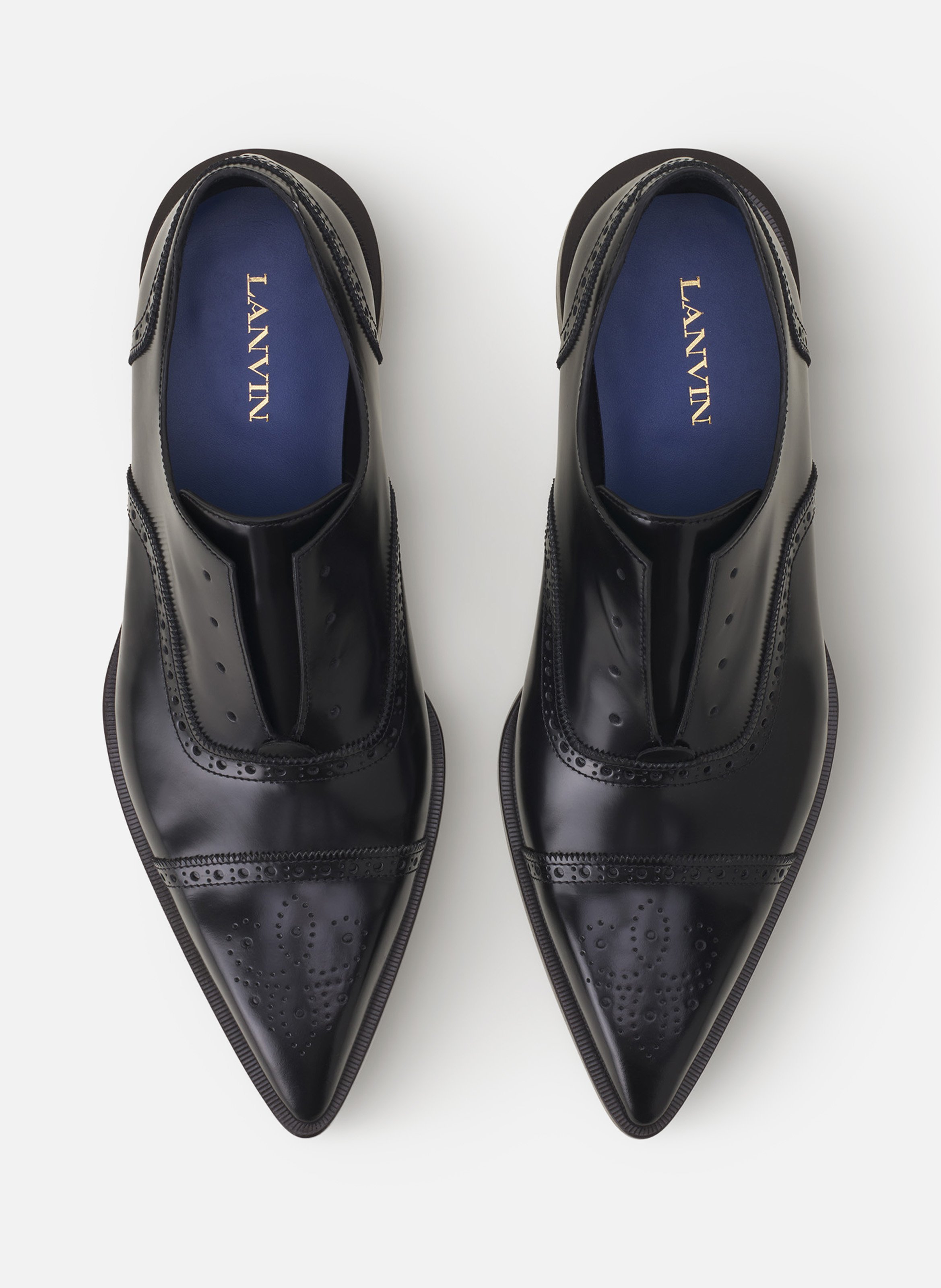 Richelieu brogue en cuir brillant LANVIN Noir