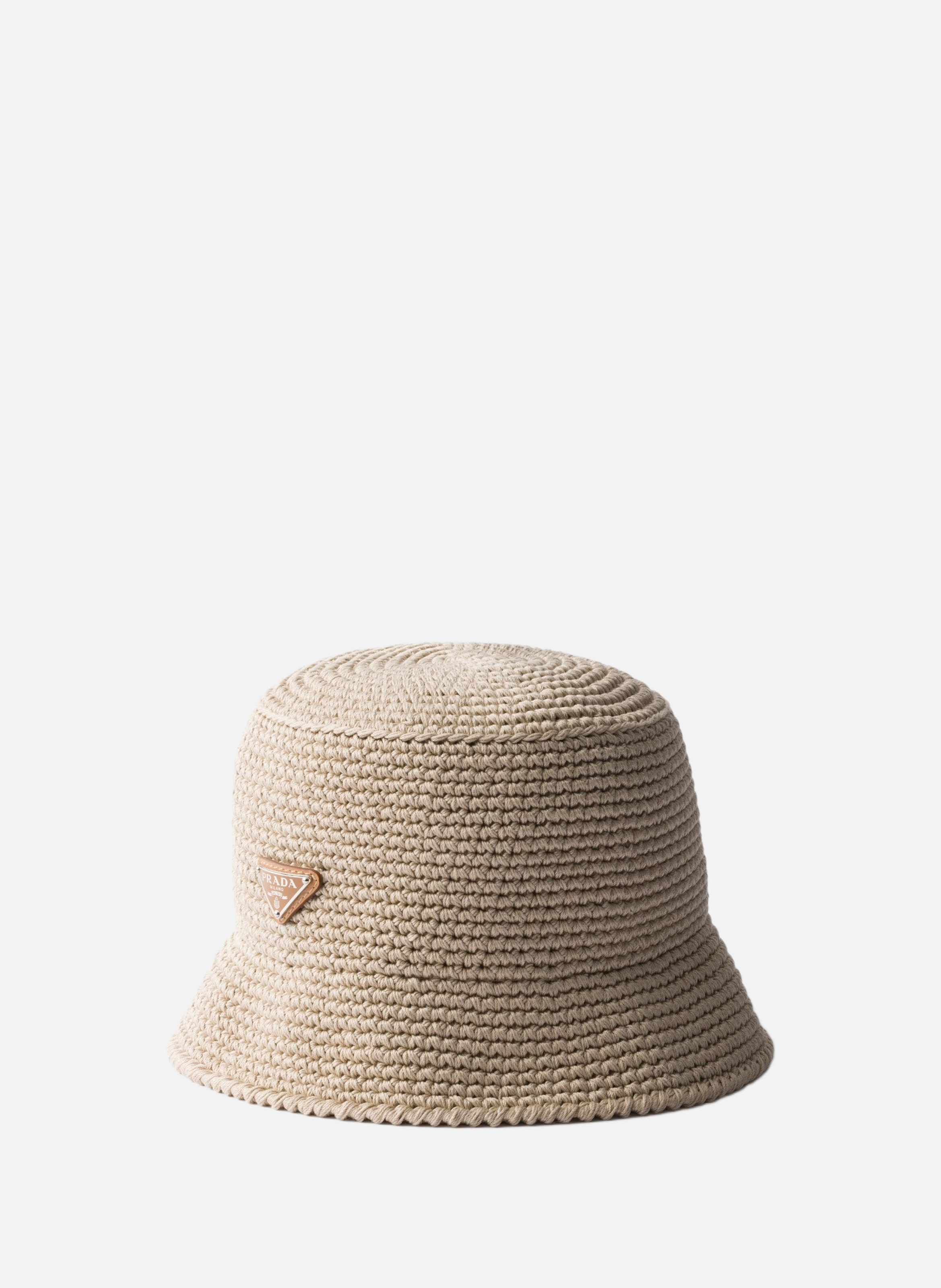 Chapeau bob en crochet PRADA Beige