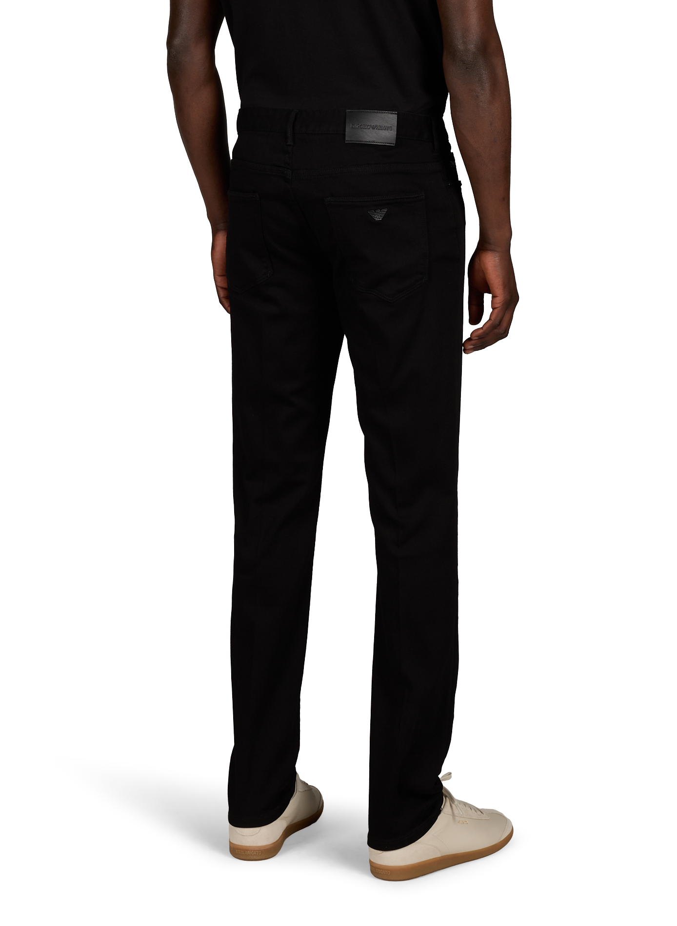 Mid-rise slim fit jeans in solid color EMPORIO ARMANI Black