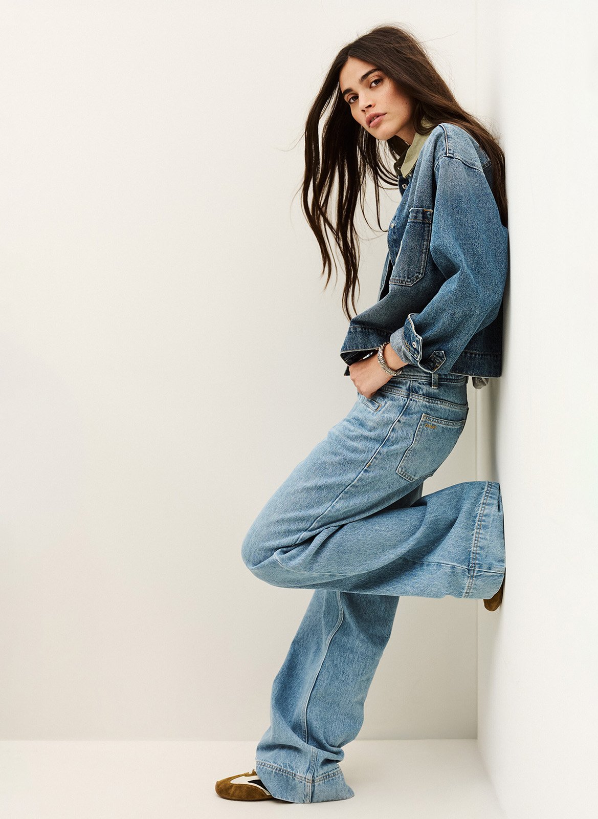 Jean large uni à poches ranja BA&SH Bleu