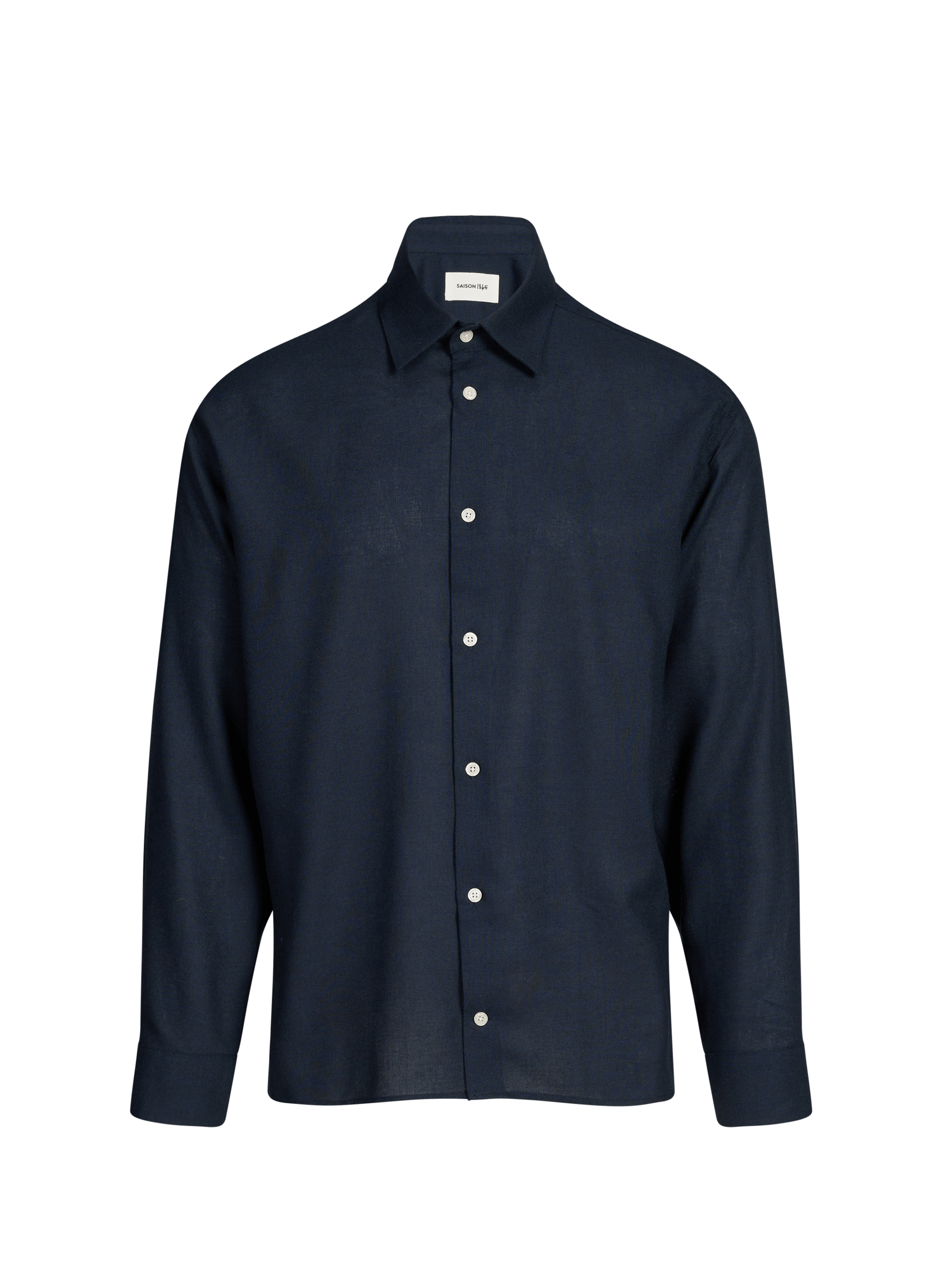 Chemise droite boutonnée unie  Marine