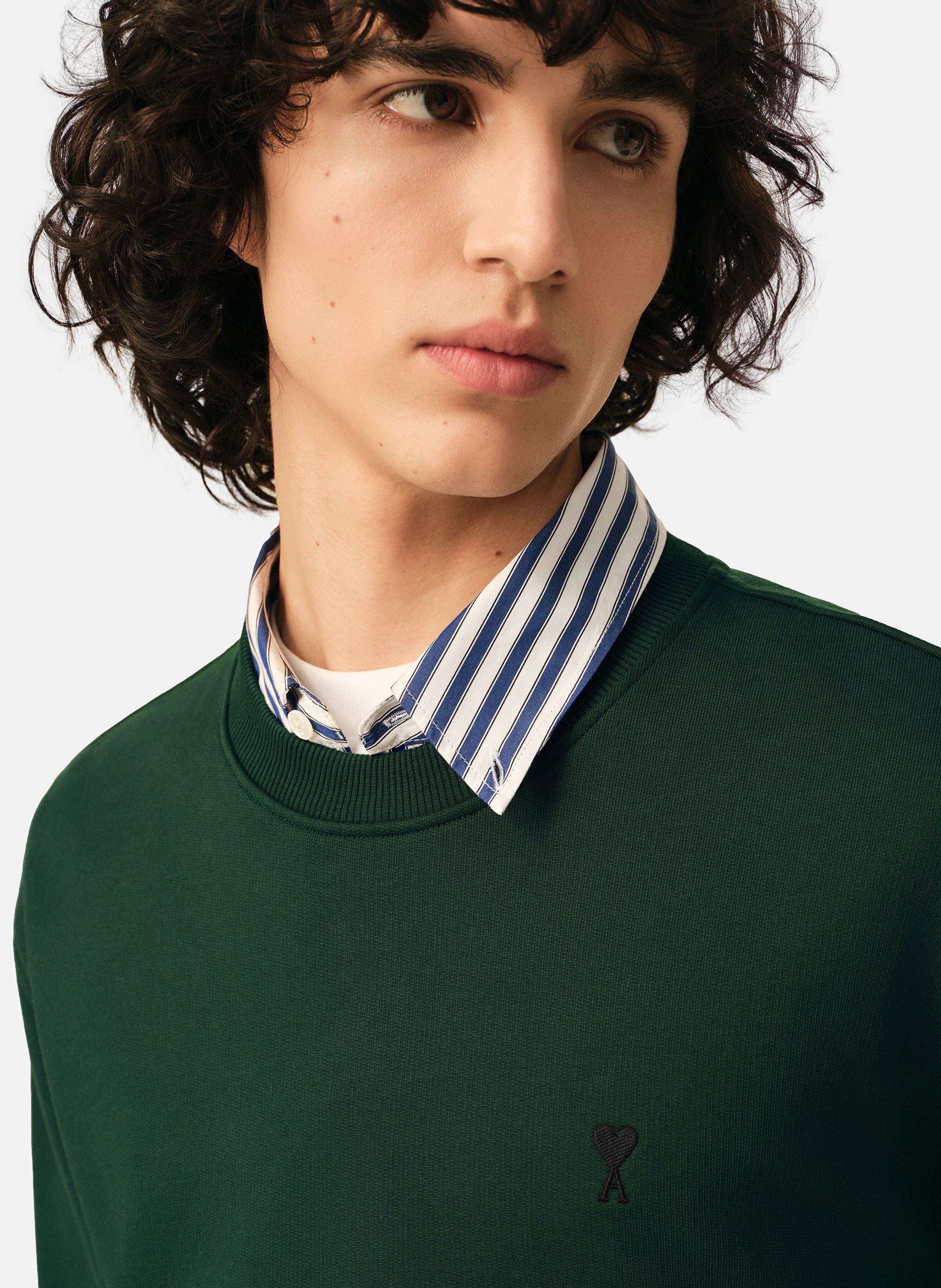 Sweatshirt en coton ami de coeur AMI PARIS Vert