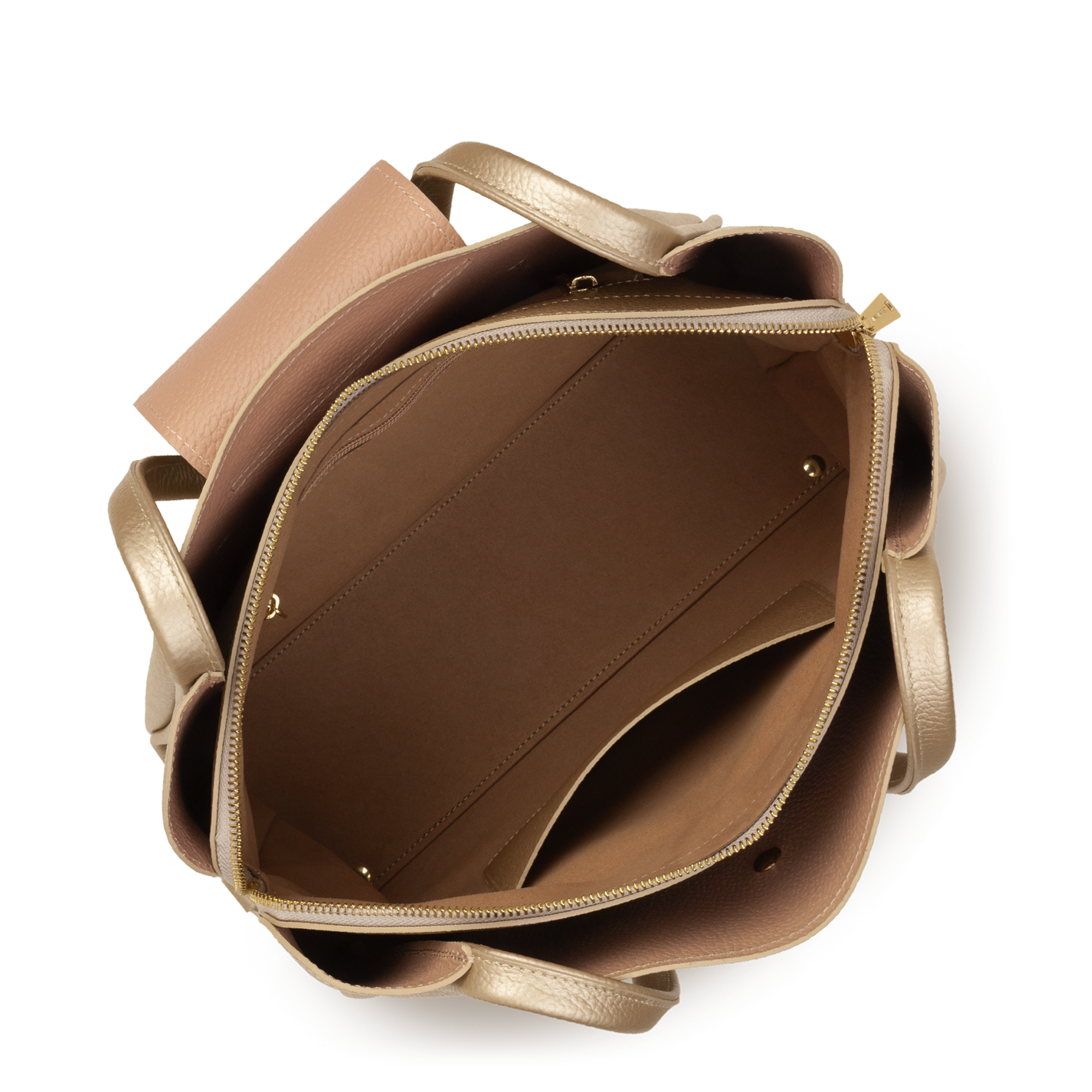 Grand sac cabas épaule - ida double LANCASTER Doré
