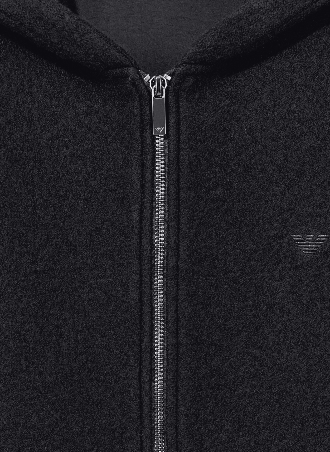 Blouson col rond en laine mélangée EMPORIO ARMANI Noir