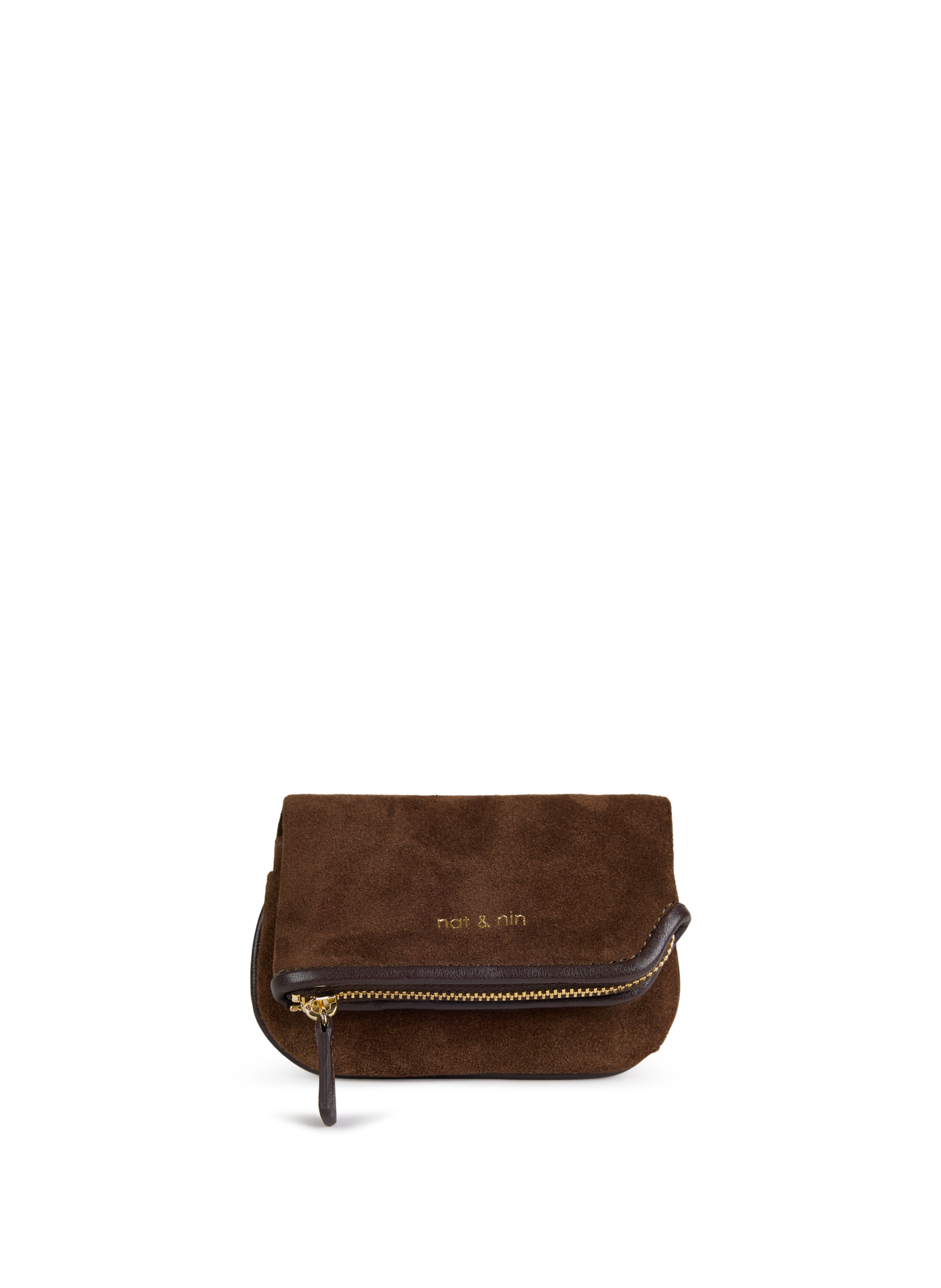 Porte-monnaie en cuir NAT & NIN Marron