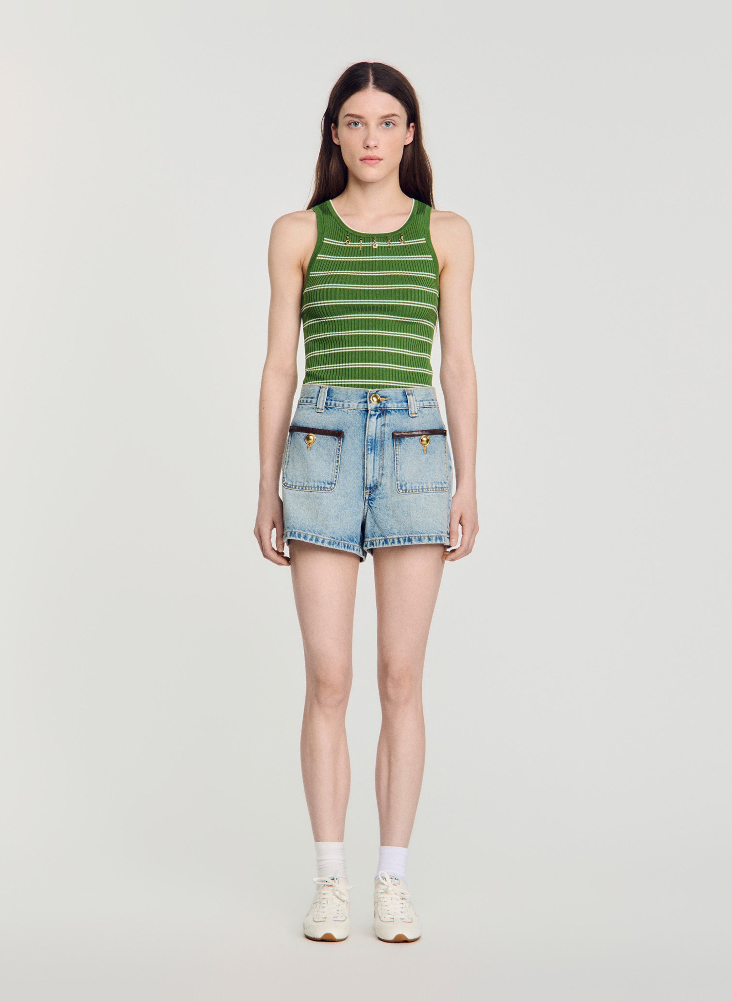 Short en jean SANDRO Bleu