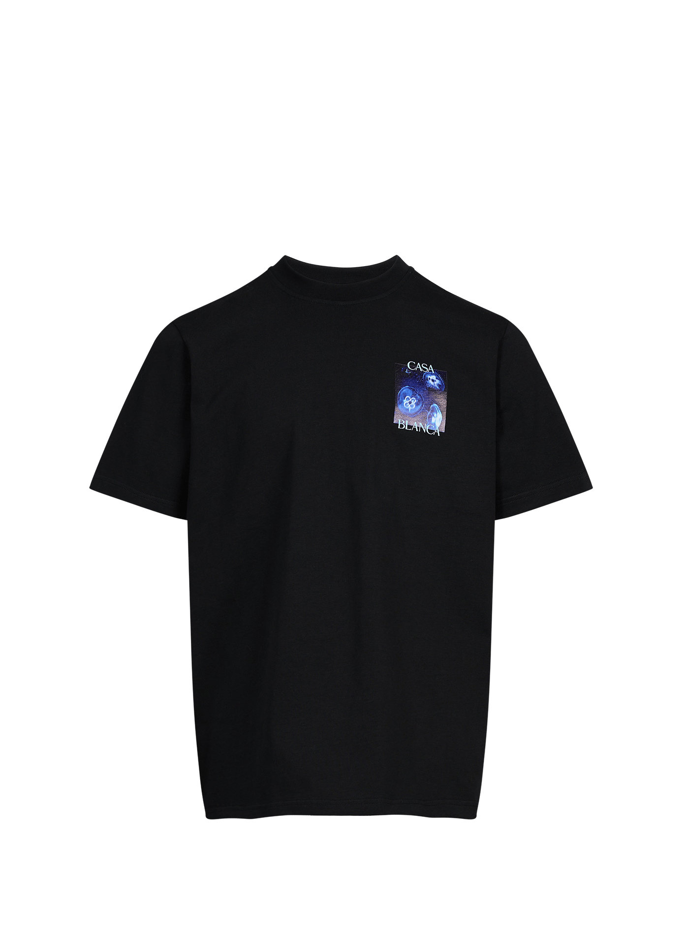 Oversized round neck cotton printed t-shirt CASABLANCA PARIS Black