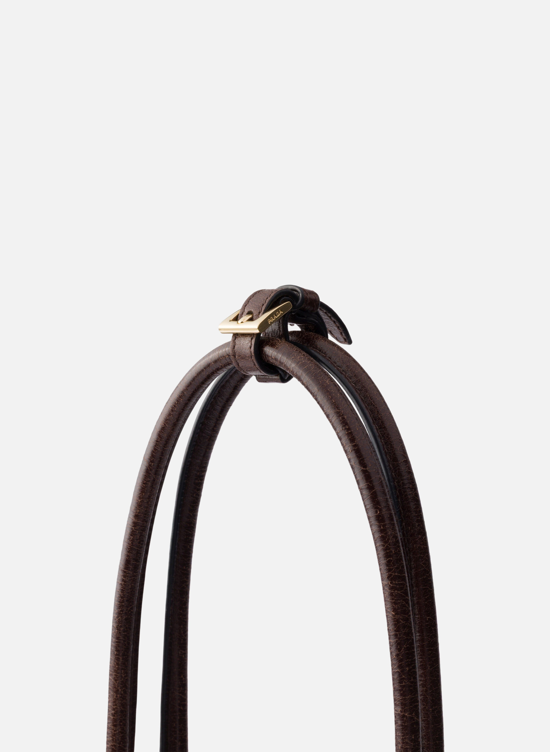 Grand sac prada bonnie en cuir PRADA Marron