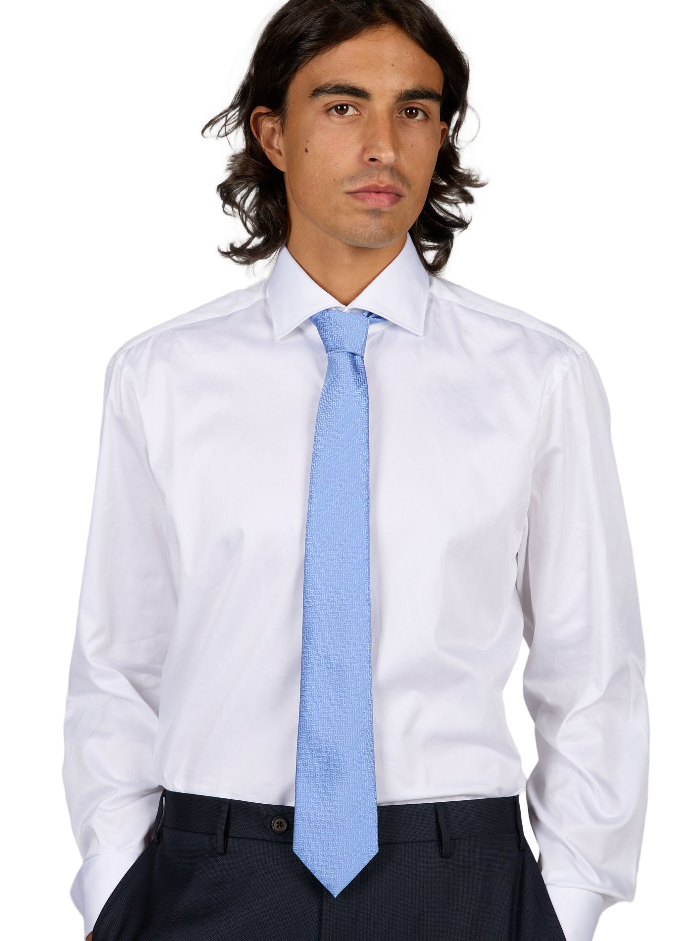 Plain silk tie EMPORIO ARMANI Blue