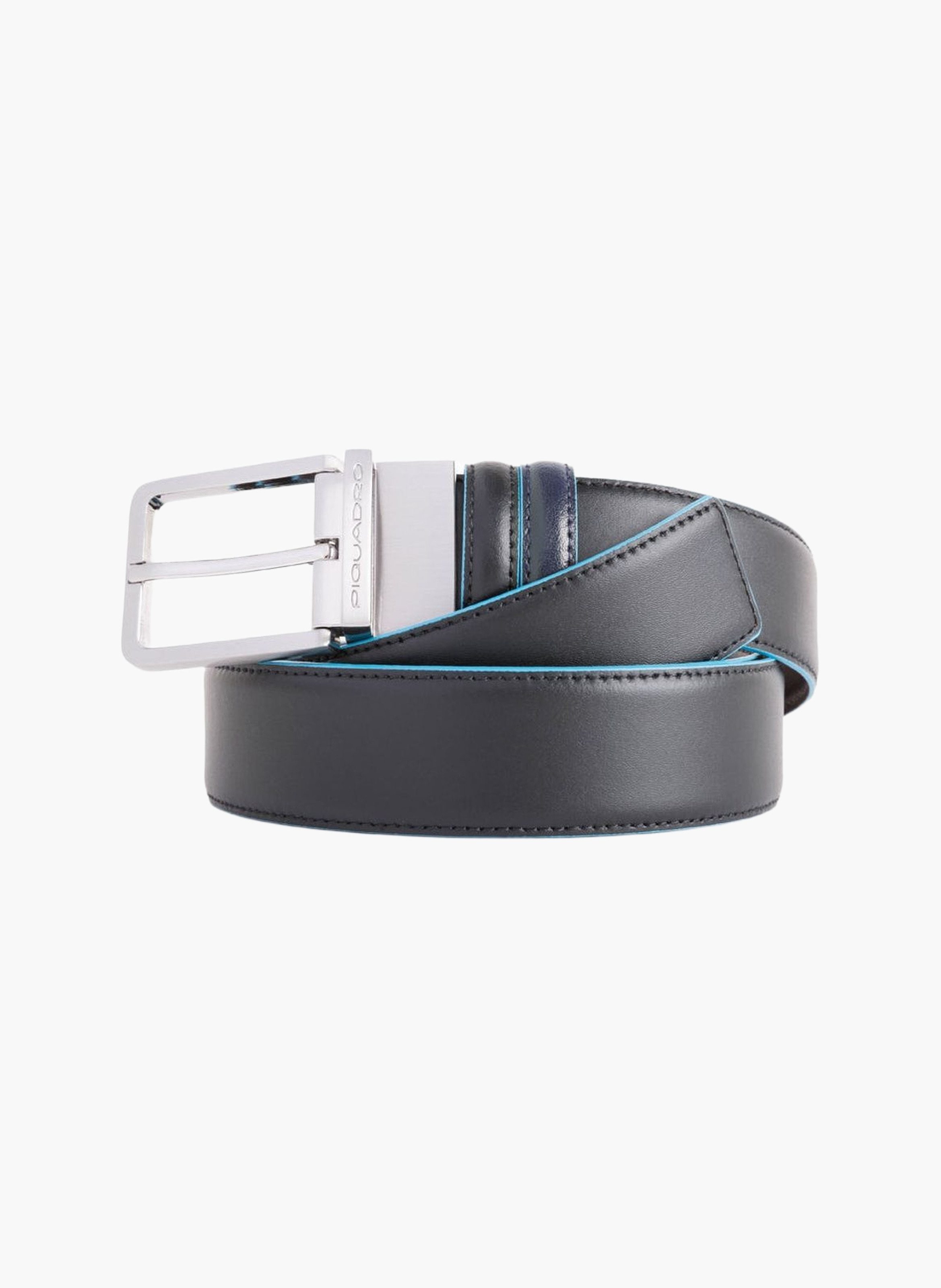 Men's reversible leather belt with raw-edge finish PIQUADRO Black
