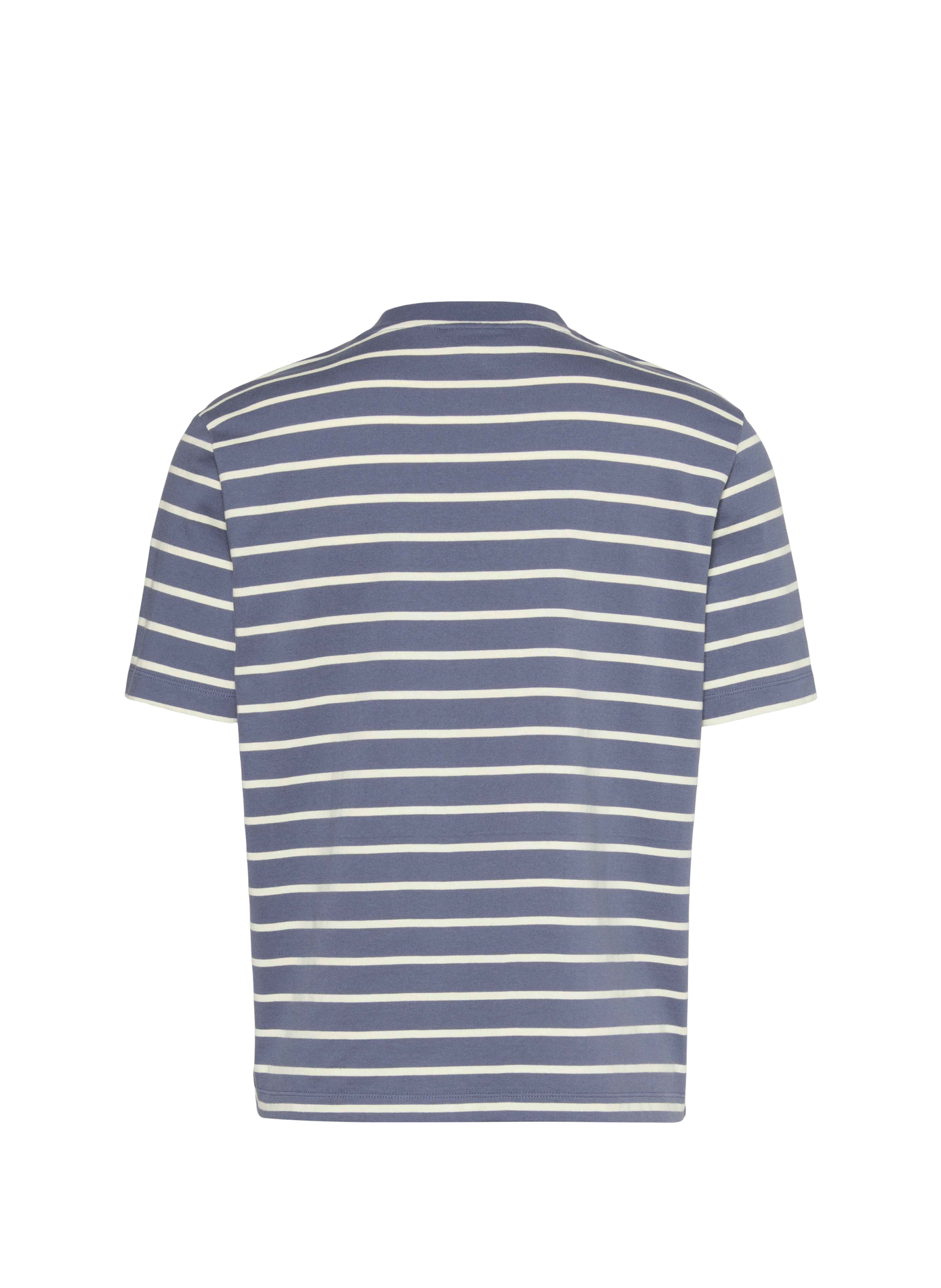 Camiseta recta de cuello redondo a rayas de algodón CALVIN KLEIN Azul