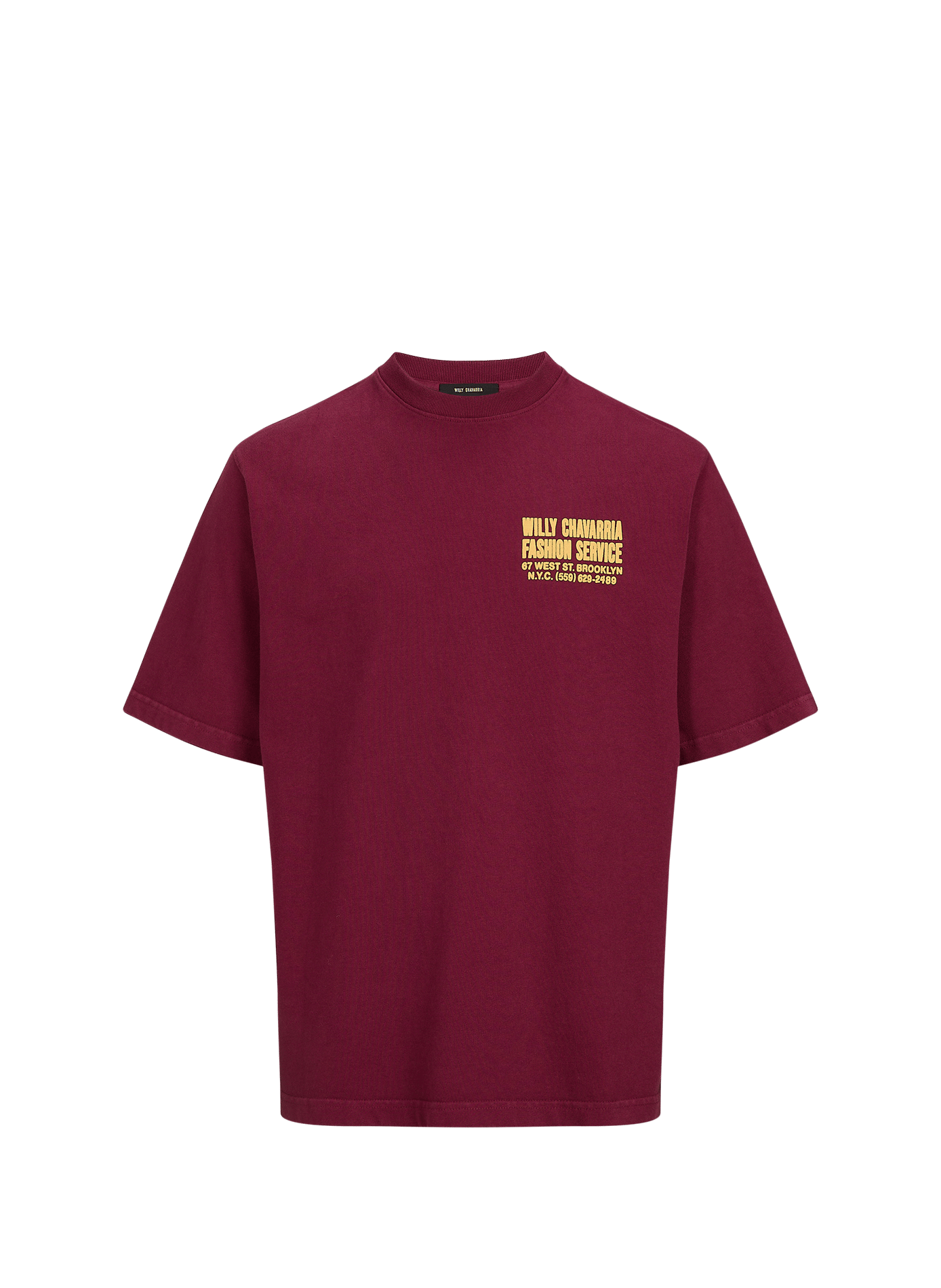 Gerader Baumwoll-T-Shirt WILLY CHAVARRIA Rot