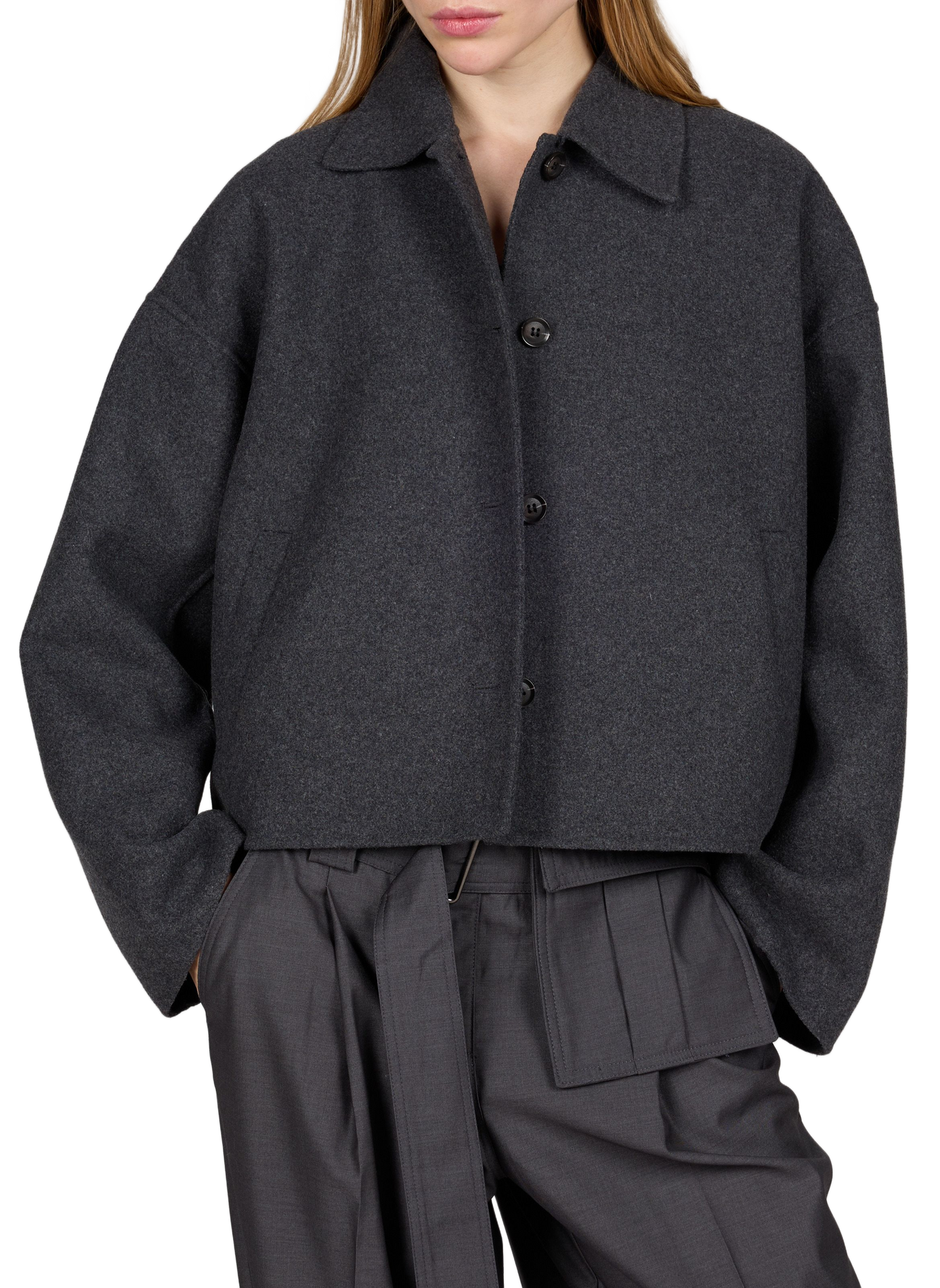 Oversized ROUMIA jacket in a wool blend ROUGE EDIT Grey