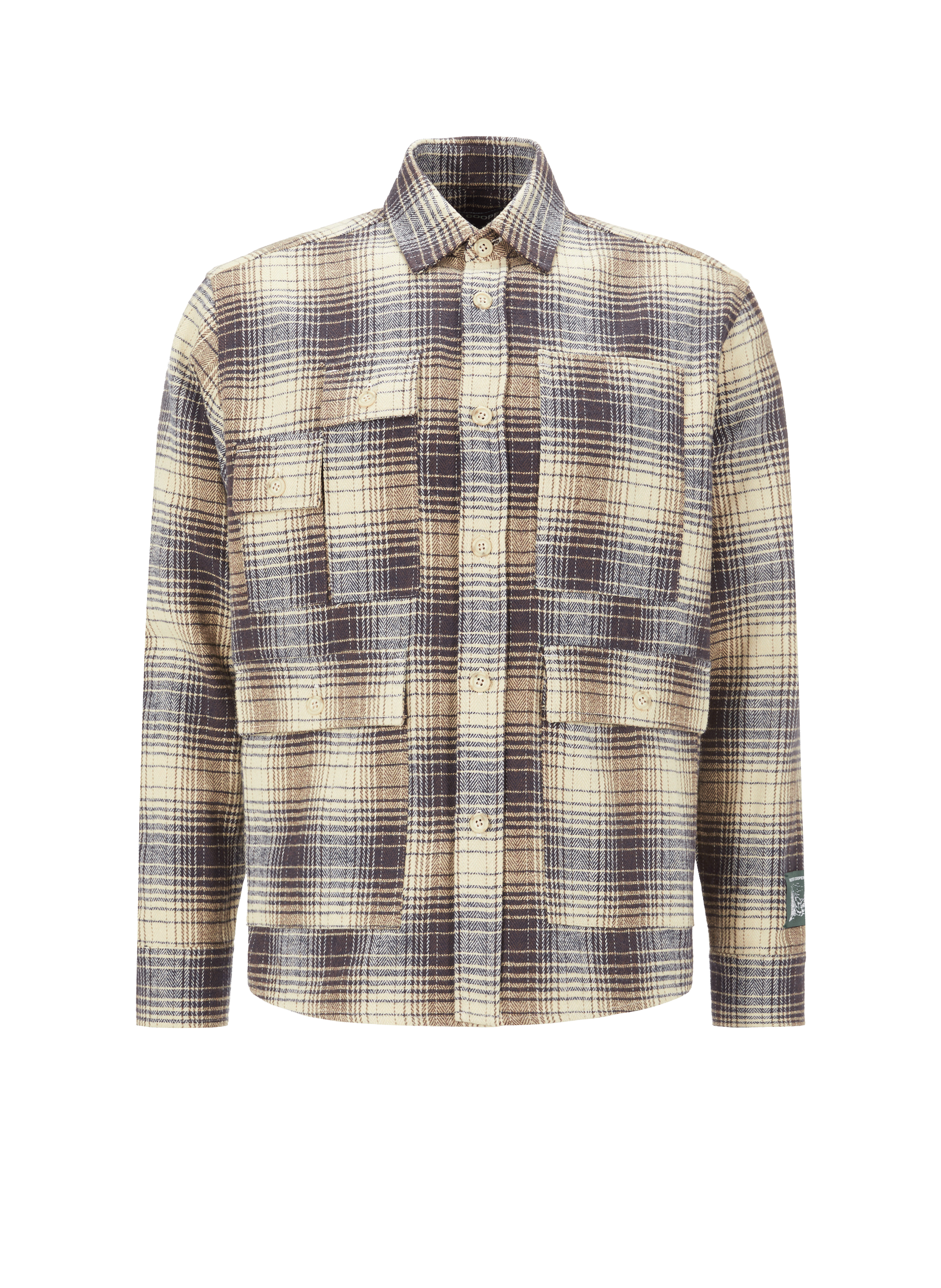 Chemise cargo en flanelle de coton