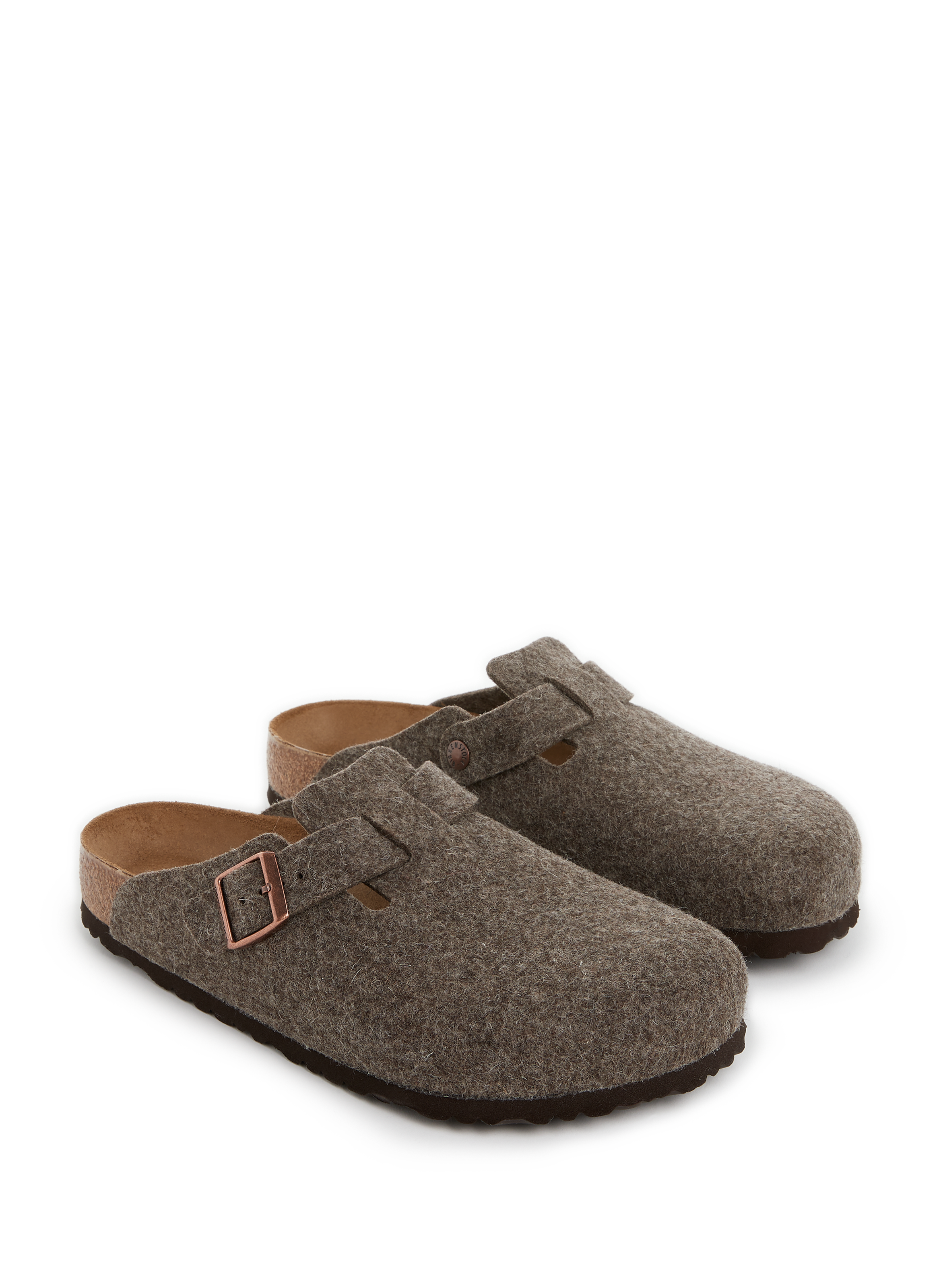 Mules Boston en laine BIRKENSTOCK Marron