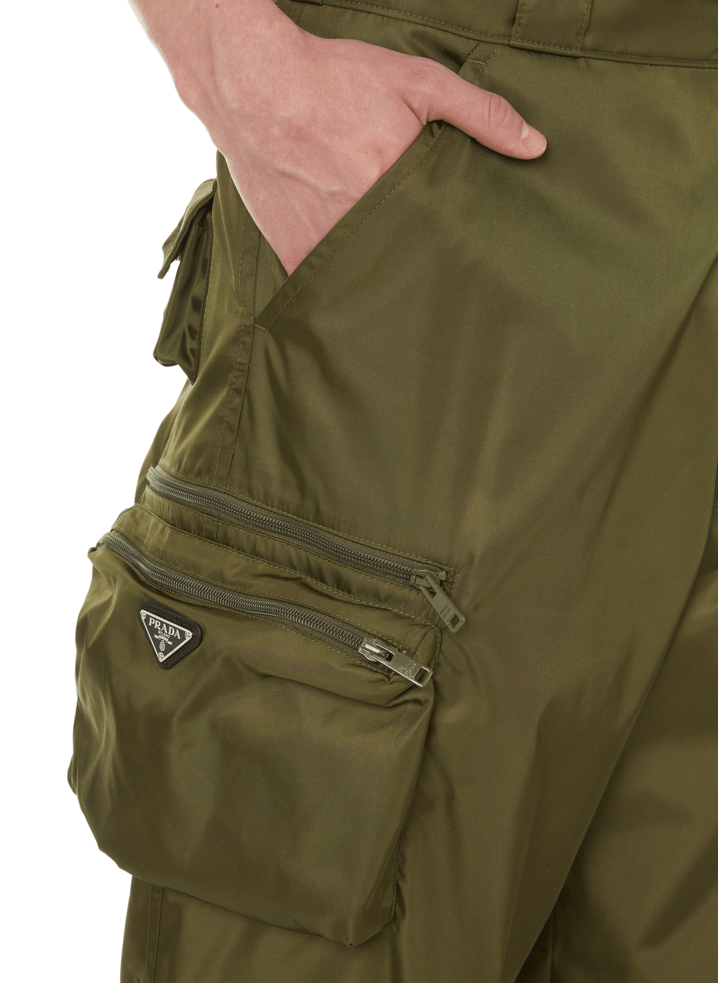 Nylon cargo pants PRADA Green