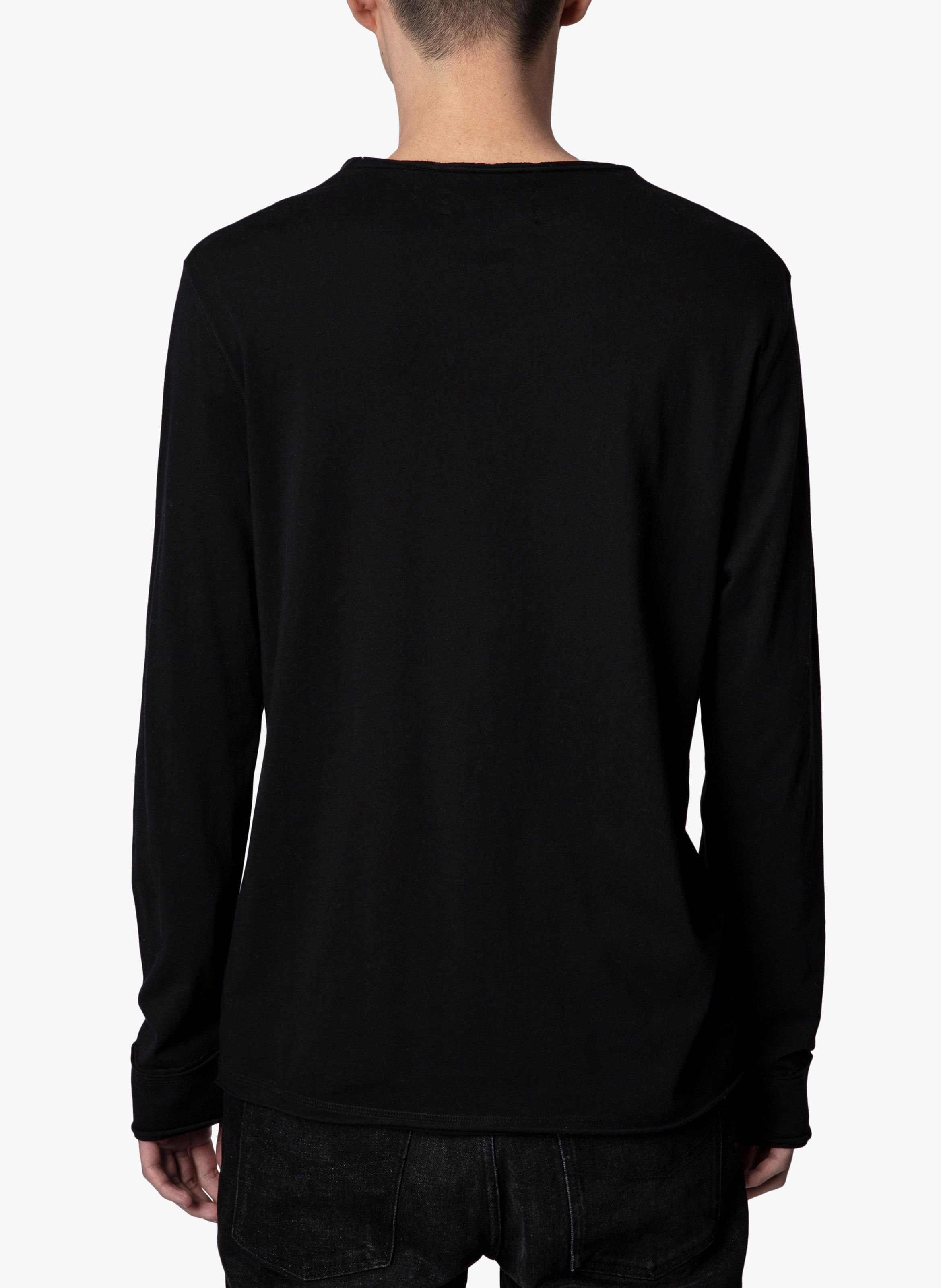 Tee-shirt col tunisien regular-fit en coton monastir ZADIG&VOLTAIRE Noir