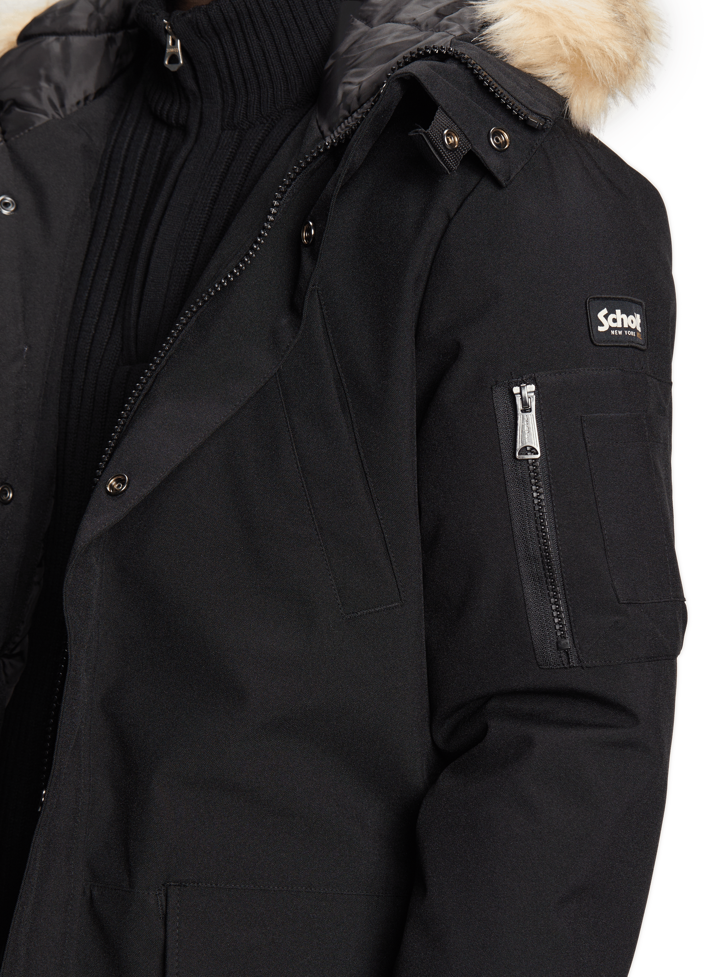 Hooded Jacket SCHOTT Black