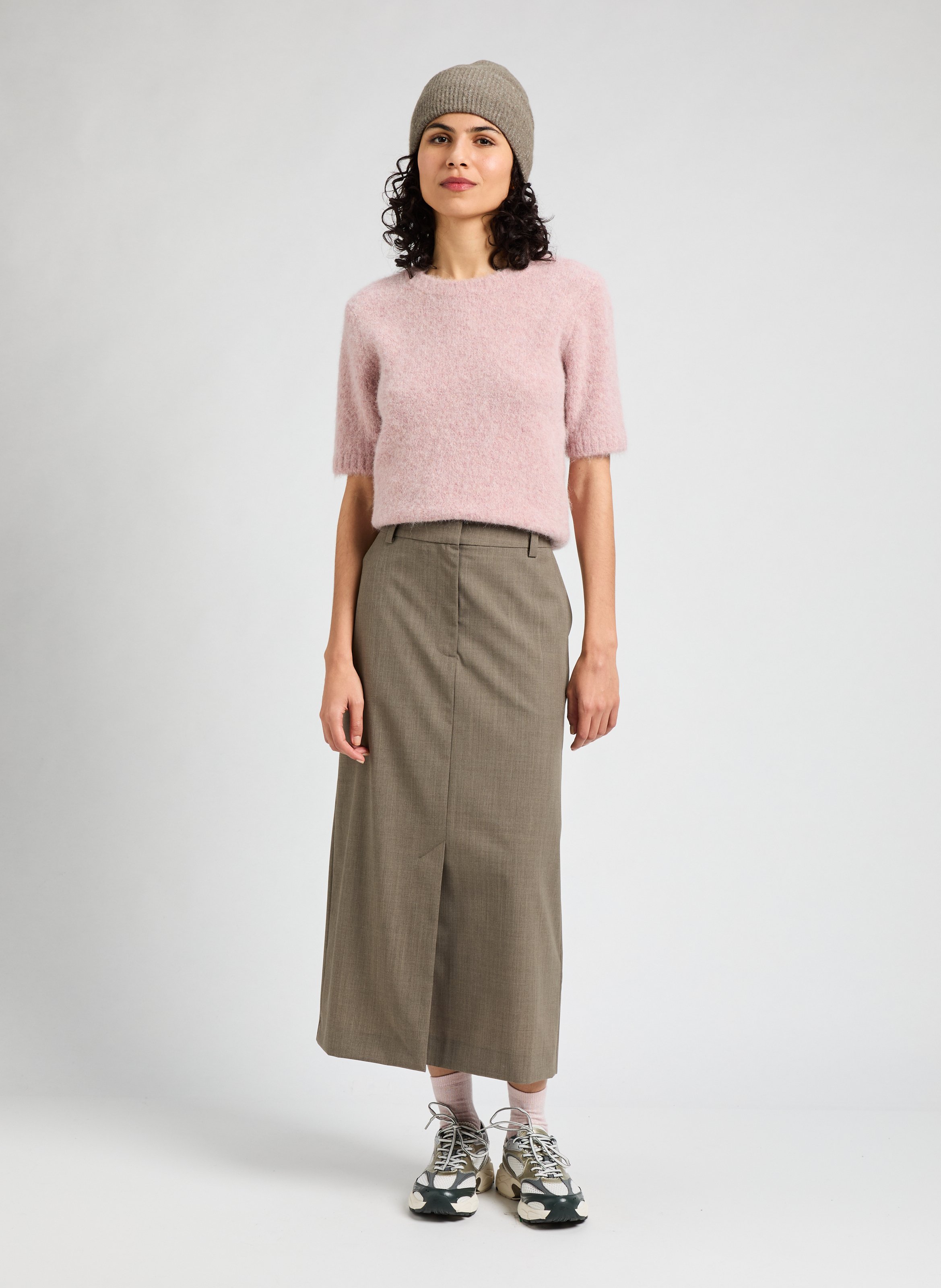 Jupe midi Satove 15449 SAMSOE SAMSOE Marron