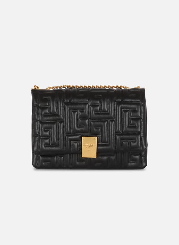 Sac 1945 soft moyen modèle en cuir matelassé Noir by BALMAIN BALMAIN Sac 1945 soft moyen modèle en cuir matelassé Noir
