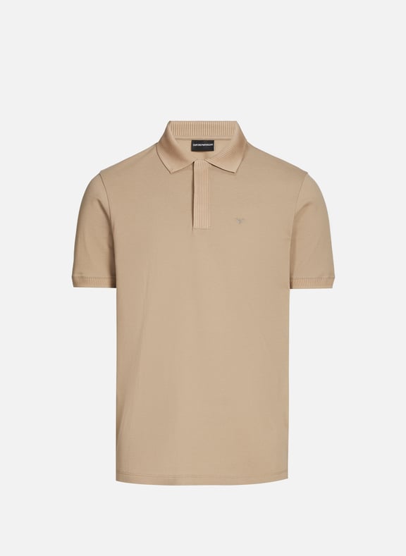 Polo manches courtes en coton Beige by EMPORIO ARMANI EMPORIO ARMANI Polo manches courtes en coton Beige