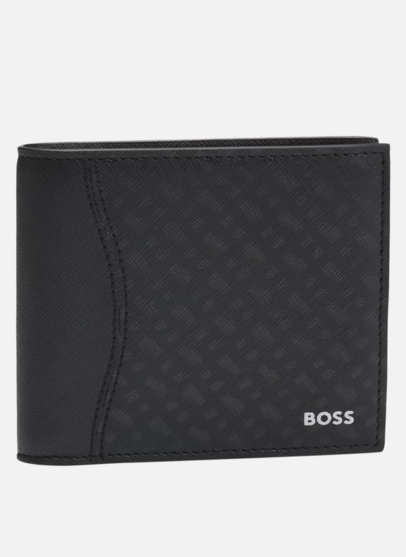 Portefeuille à logo en cuir Noir by BOSS BOSS Portefeuille à logo en cuir Noir