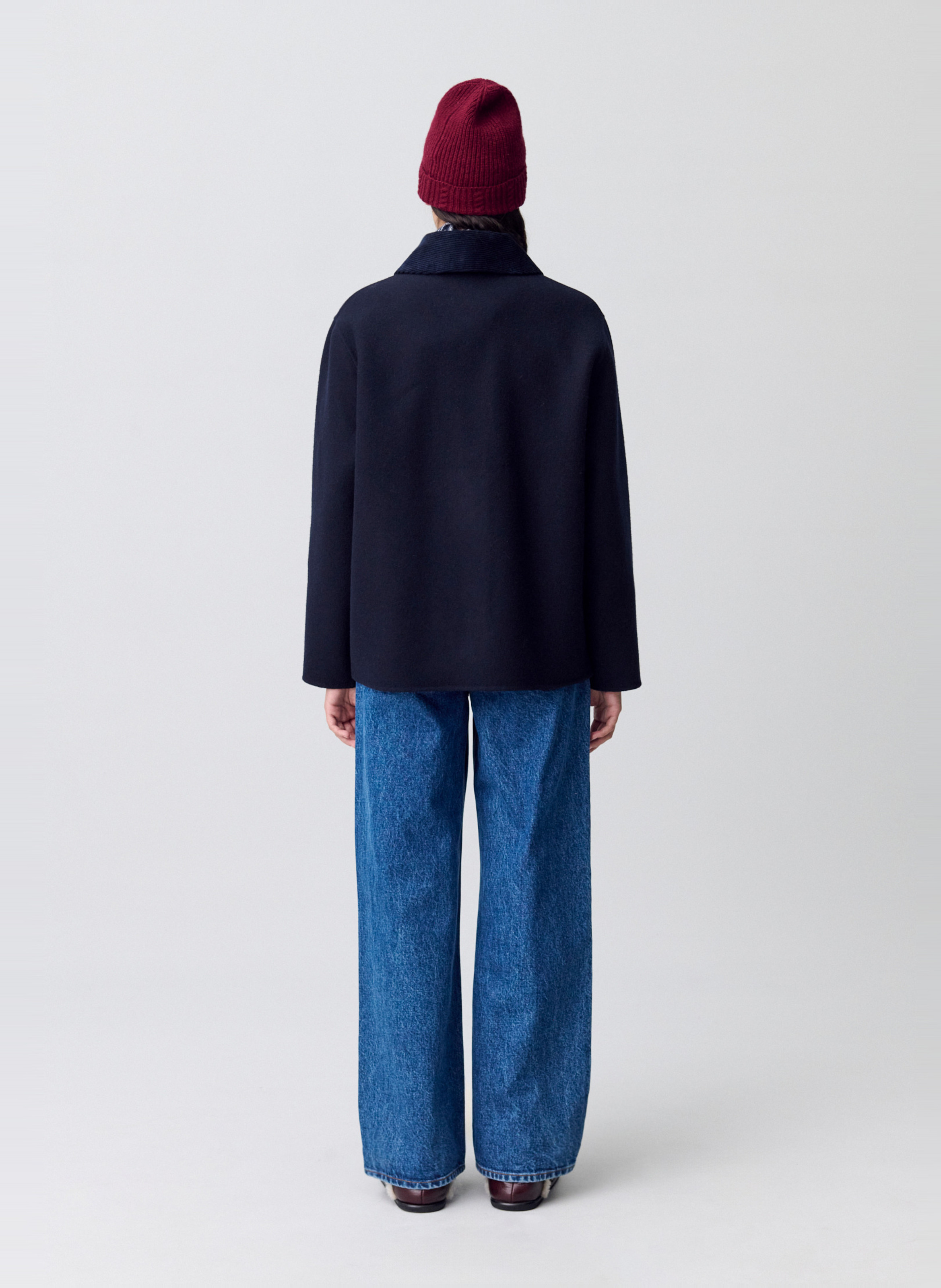 Veste droite boutonnée en laine mélangée CLAUDIE PIERLOT Bleu