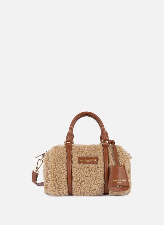 Petit sac polochon - moumoute Marron by LANCASTER LANCASTER Petit sac polochon - moumoute Marron