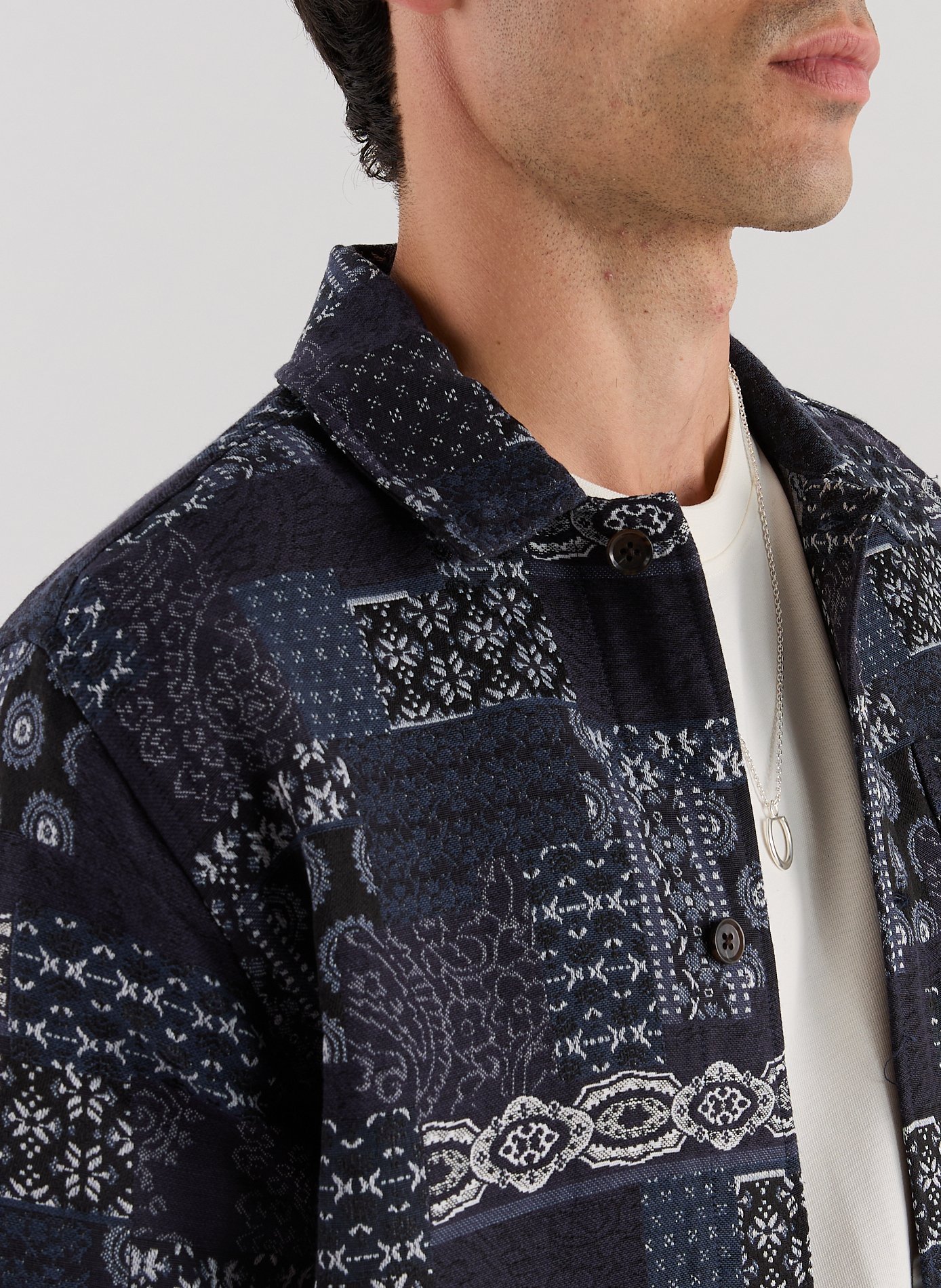 Veste Layton à jacquard effet patchwork LES DEUX Bleu
