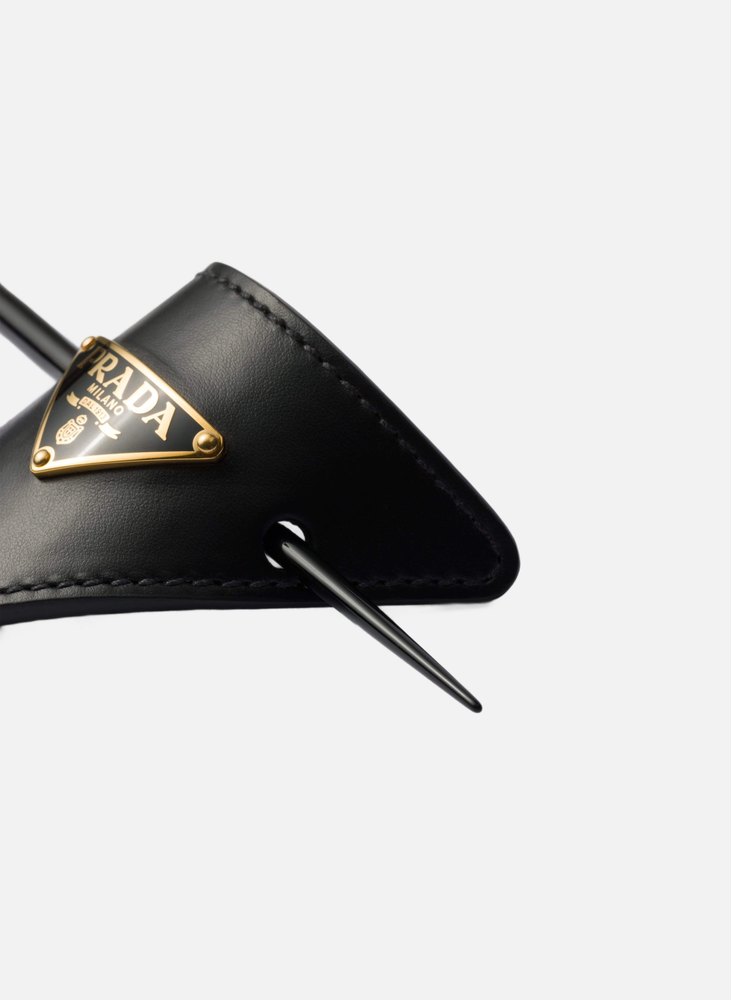 Barrette en cuir PRADA Noir