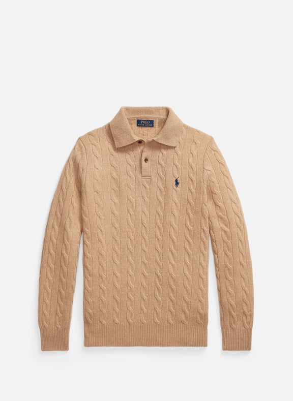 Wool and cashmere polo sweater Beige by POLO RALPH LAUREN POLO RALPH LAUREN Wool and cashmere polo sweater Beige
