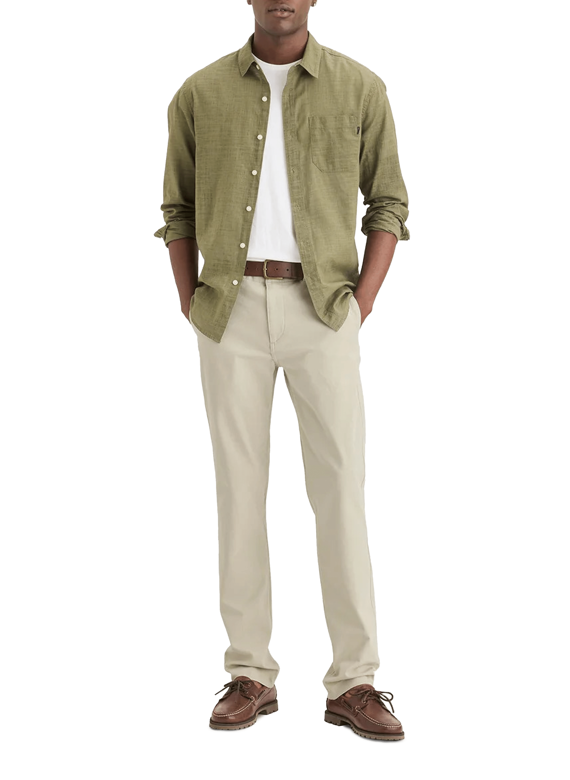 Pantalon slim en coton DOCKERS Beige