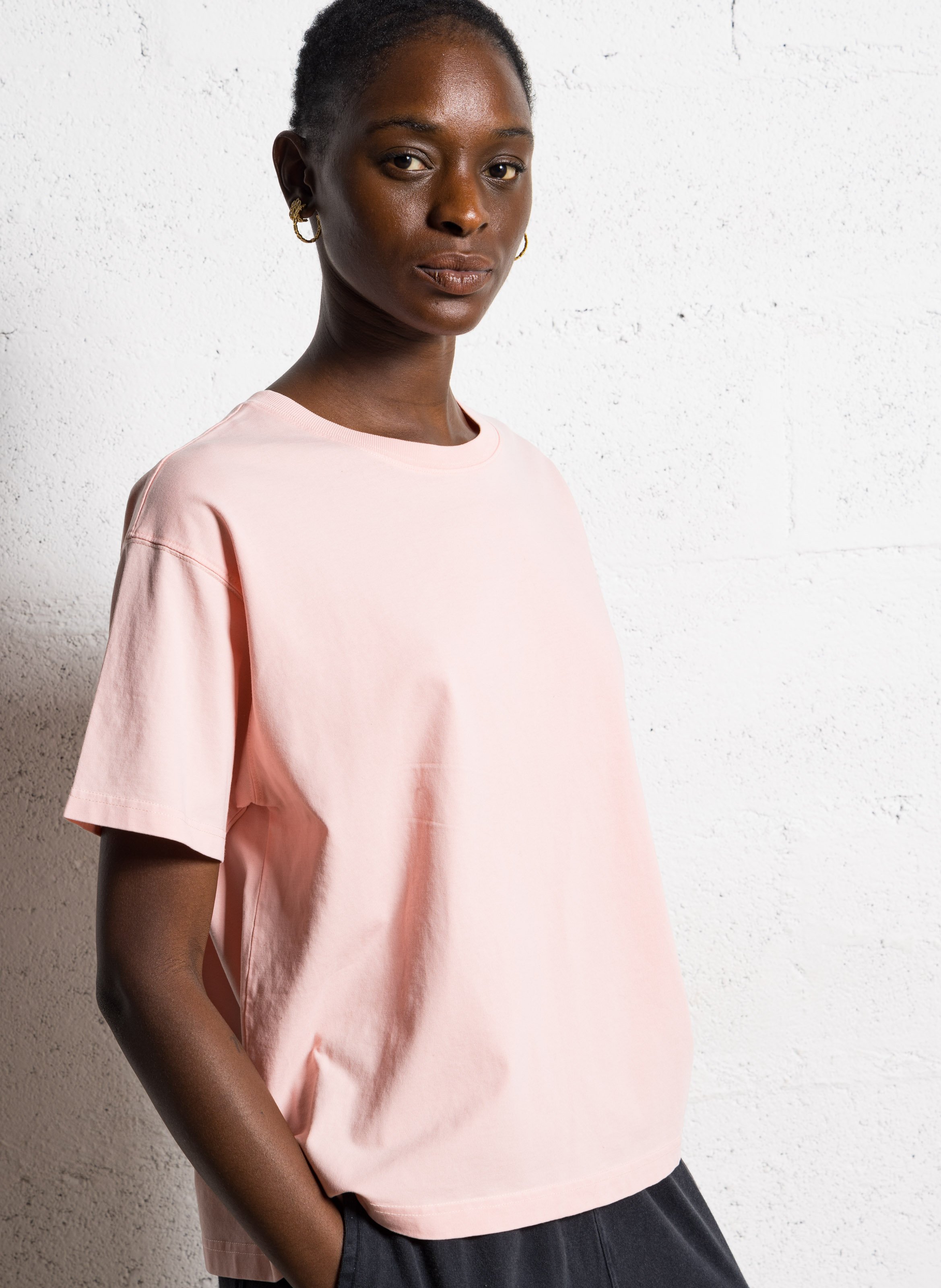 AMERICAN VINTAGE Tee-shirt ample col rond en coton fizvalley Rose