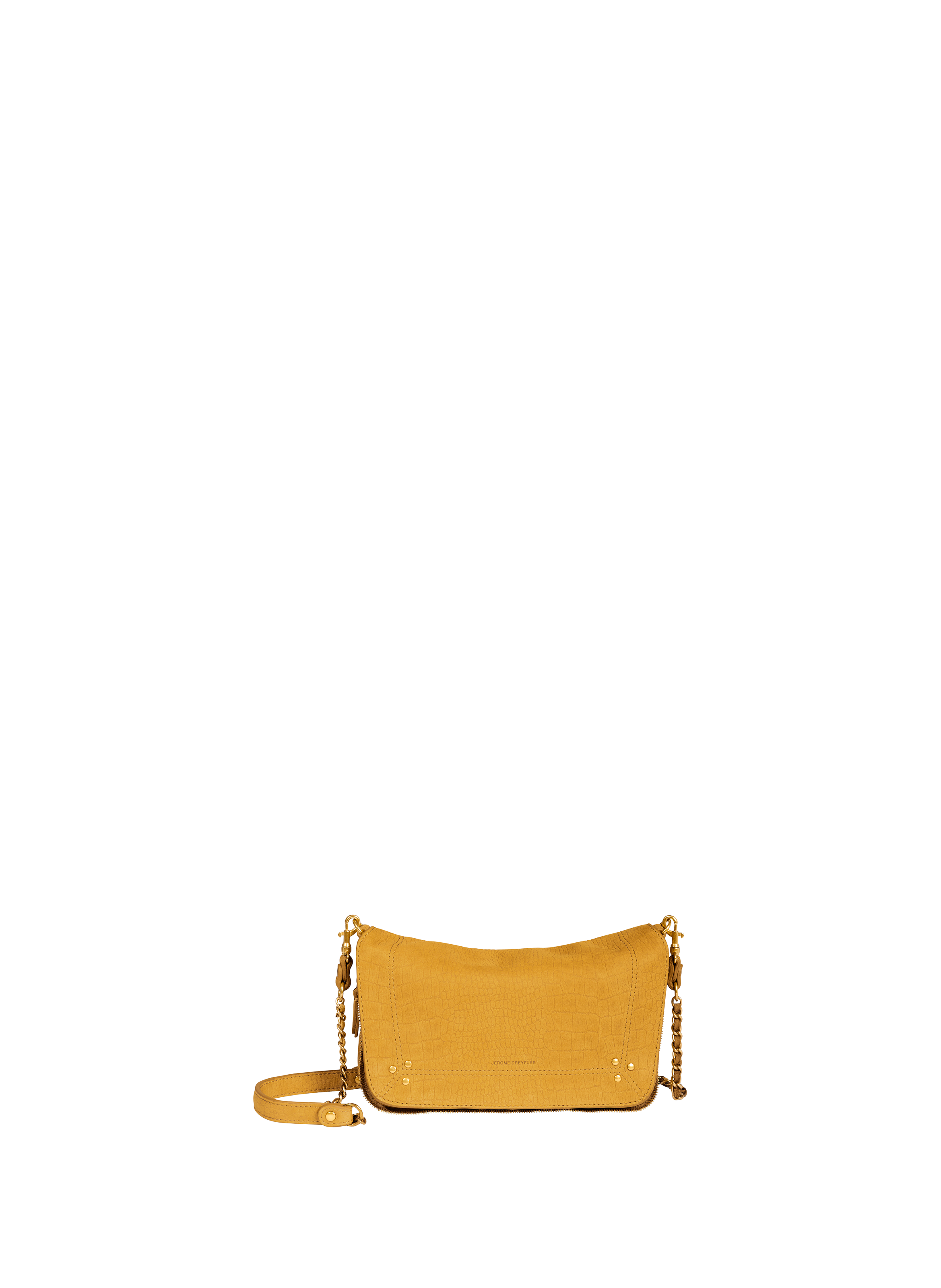 JÉRÔME DREYFUSS Crossbody bag Bobi S in calf and goat leather Yellow