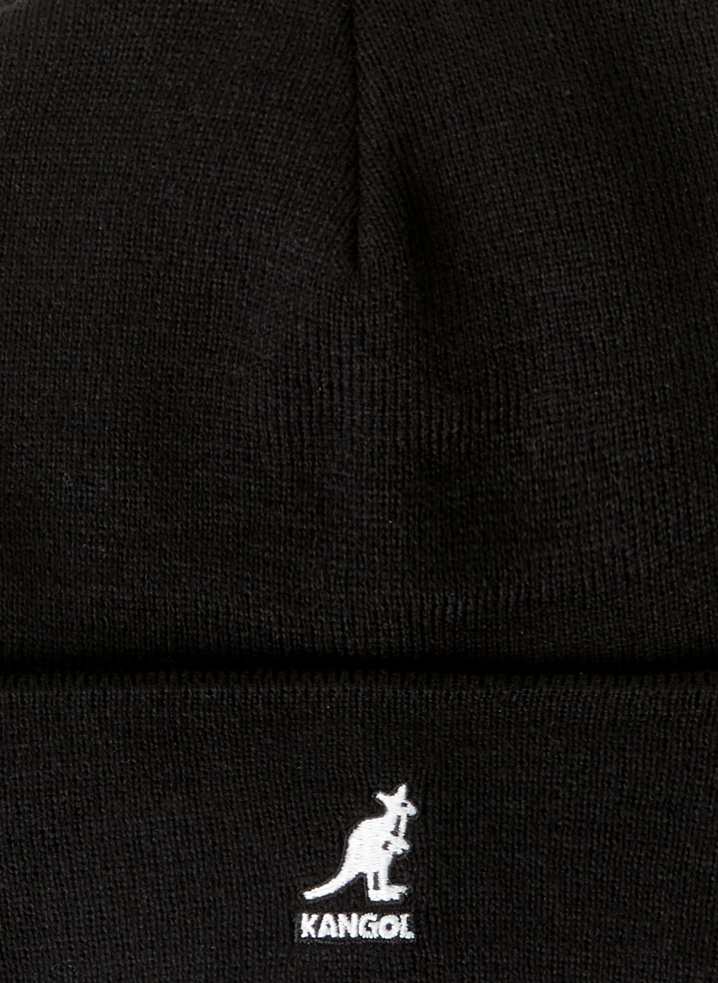 Ribbed beanie with embroidered logo KANGOL Black