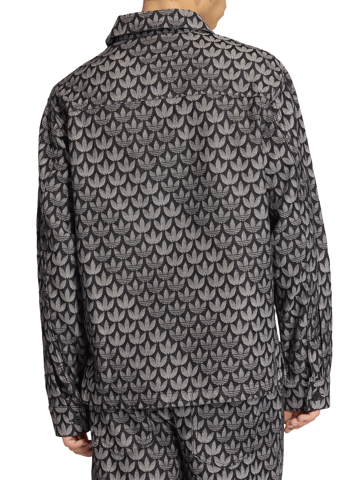 Straight logo printed cotton jacket ADIDAS Black