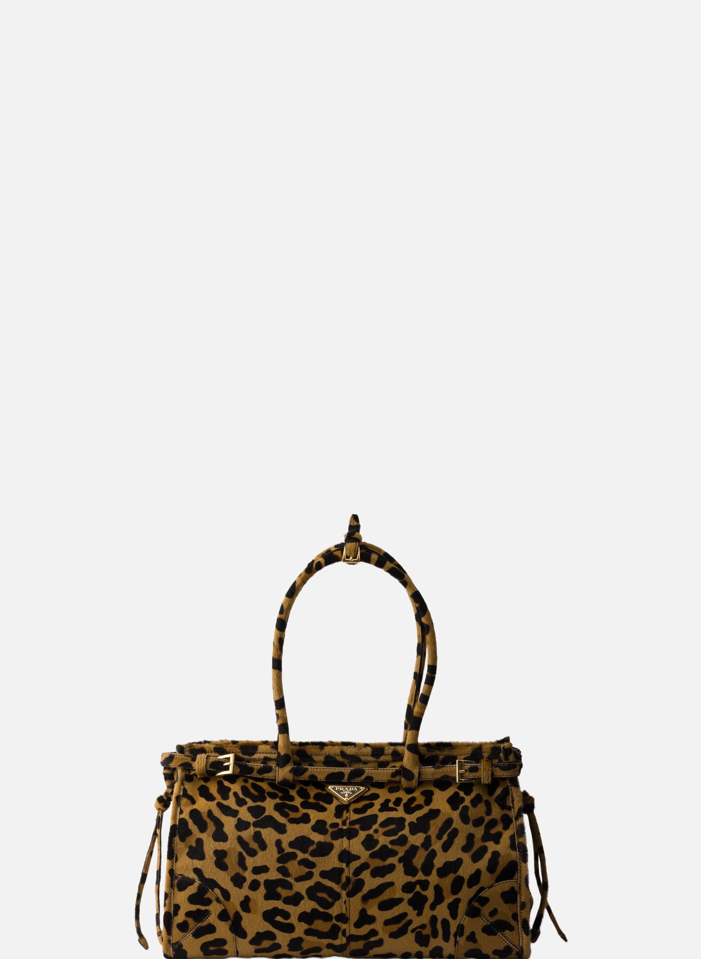 Grand sac à main prada bonnie en cuir imprimé PRADA Beige