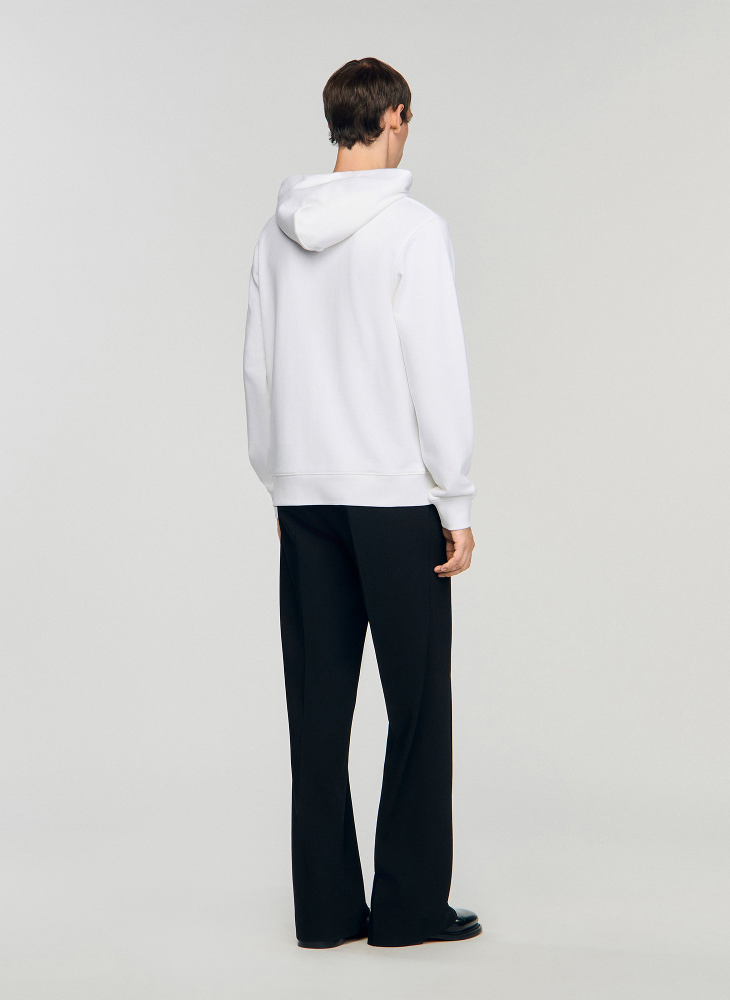 Sweat droit en coton SANDRO Blanc