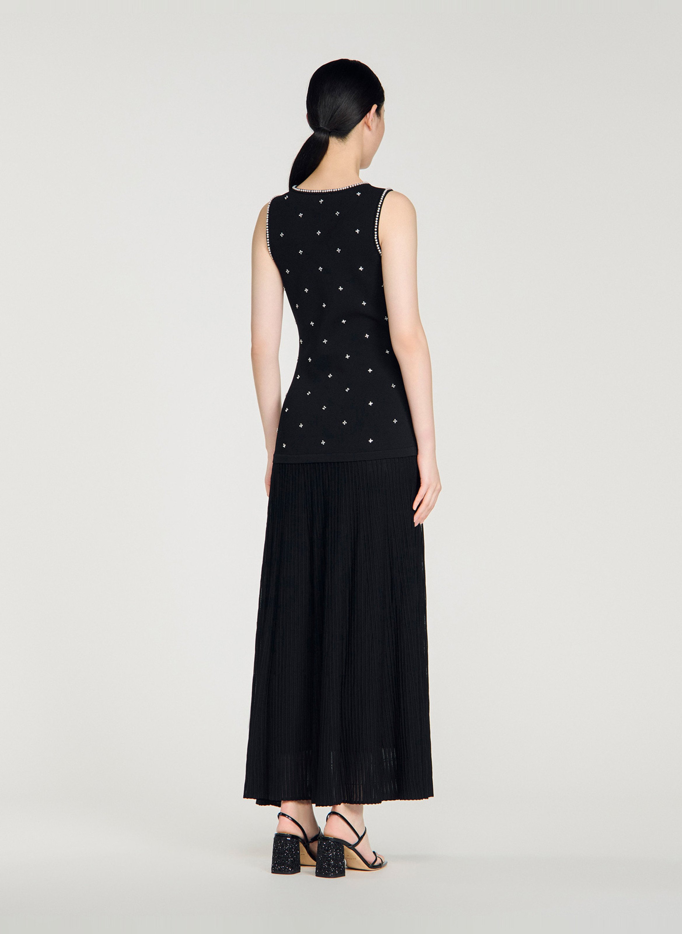 Robe longue col rond SANDRO Noir