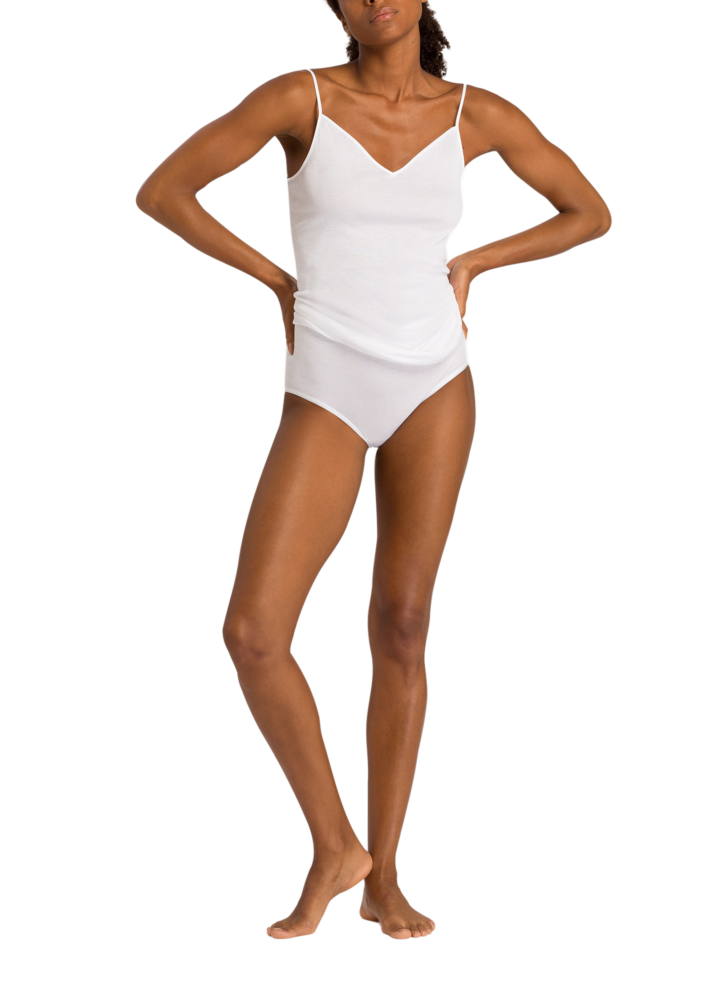 V-neck tank top HANRO White