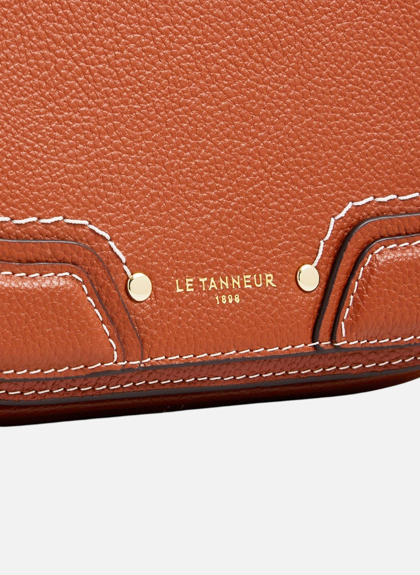 Sac bandoulière moyen modèle ella en cuir grainé LE TANNEUR Marron